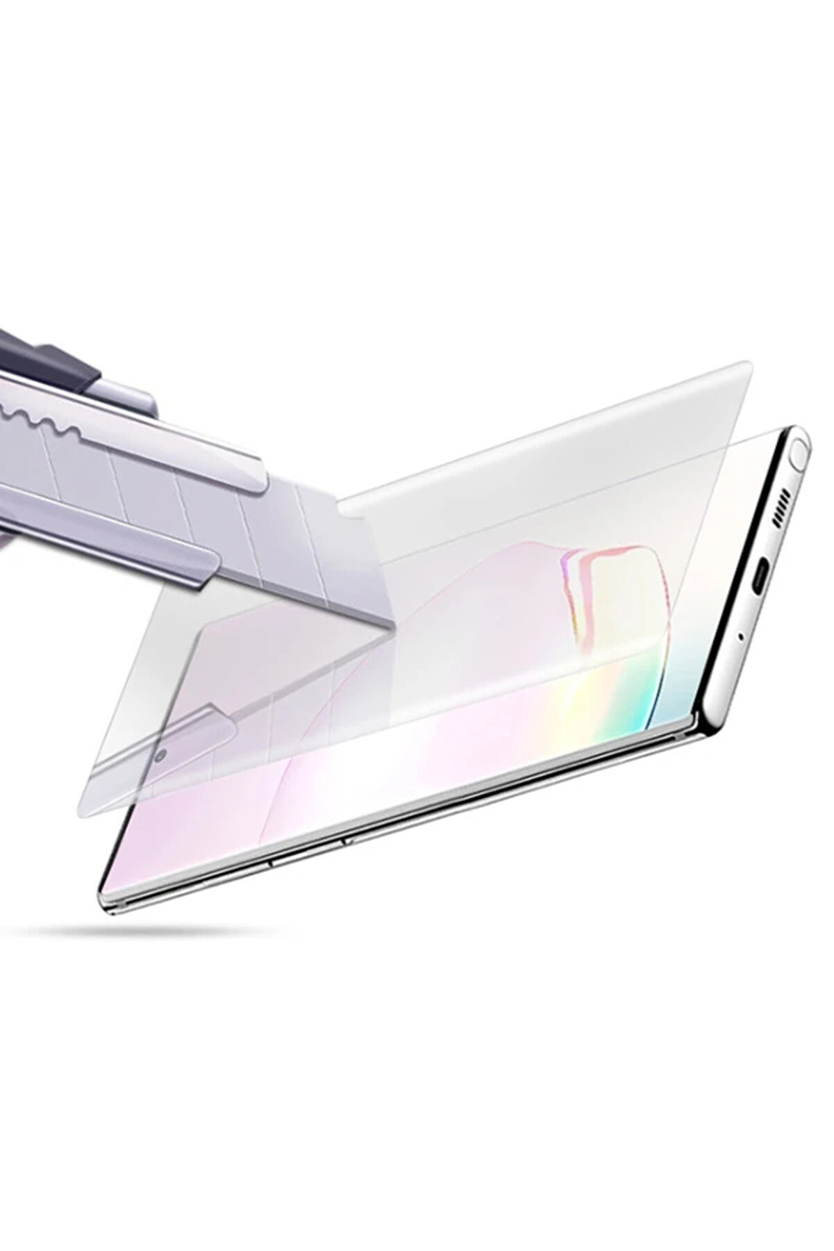 Ally Sm Galaxy Note 20 Full Uv Li̇qui̇d+Uv Işık 3D Kırılmaz Cam Ekran Koruyucu - Dropx5494-4734