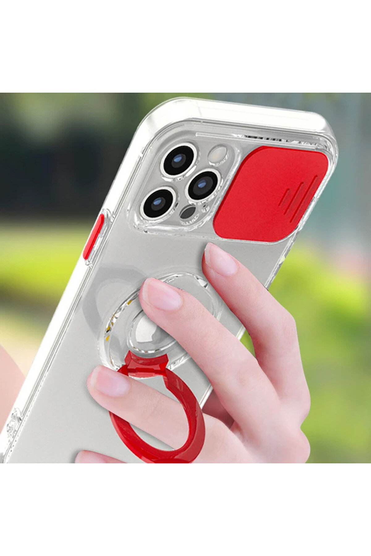 Ally İphone 11 Pro Max 6.5İnç Kılıf Sürgülü Kamera Lens Korumalı Yüzük - Dropx5328-9012