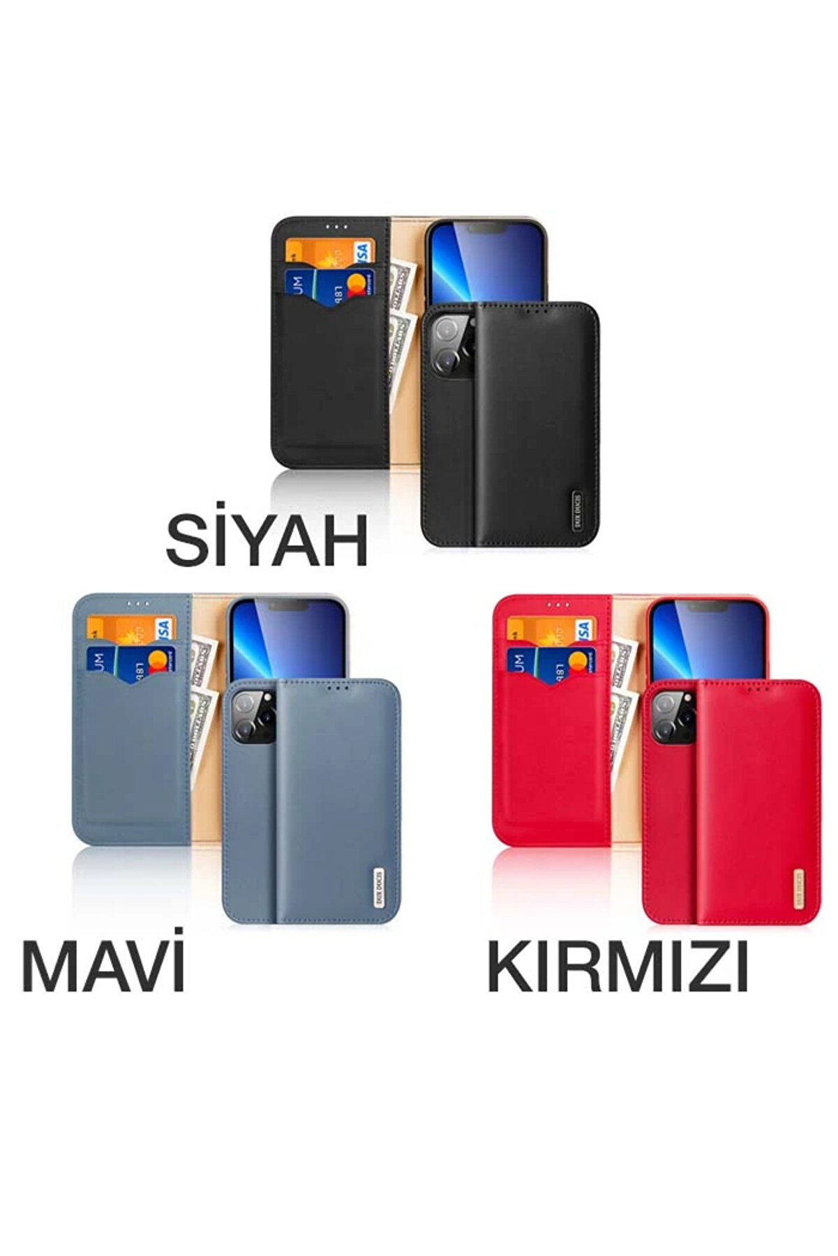 Dux Duci̇s İphone 13 Pro Kılıf Mıknatıslı Cüzdanlı Deri̇ Kılıf Hi̇vo Seri̇e - Dropx1811-6408