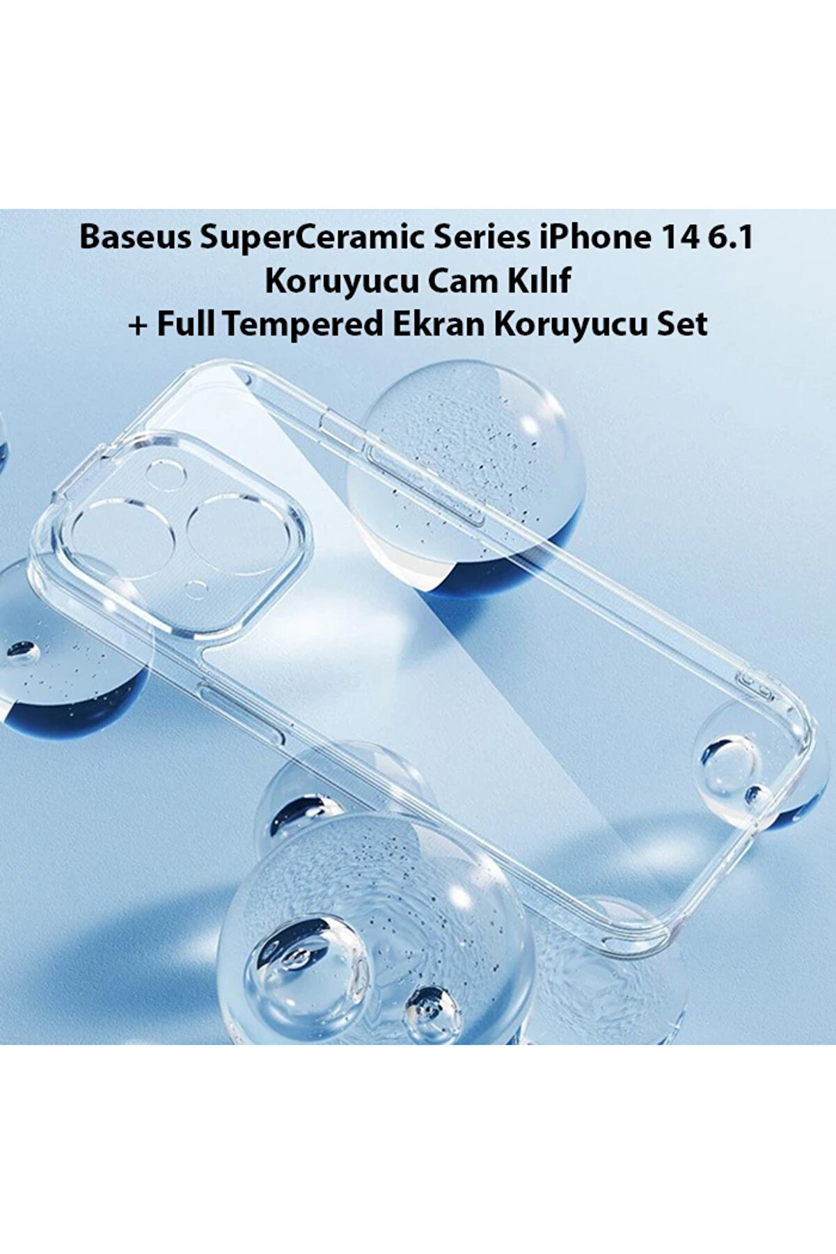 Supercerami̇c Seri̇es İphone 14 6.1 Koruyucu Cam Kılıf + Full Tempered Ekran Koruyuc - Myg9842-9933