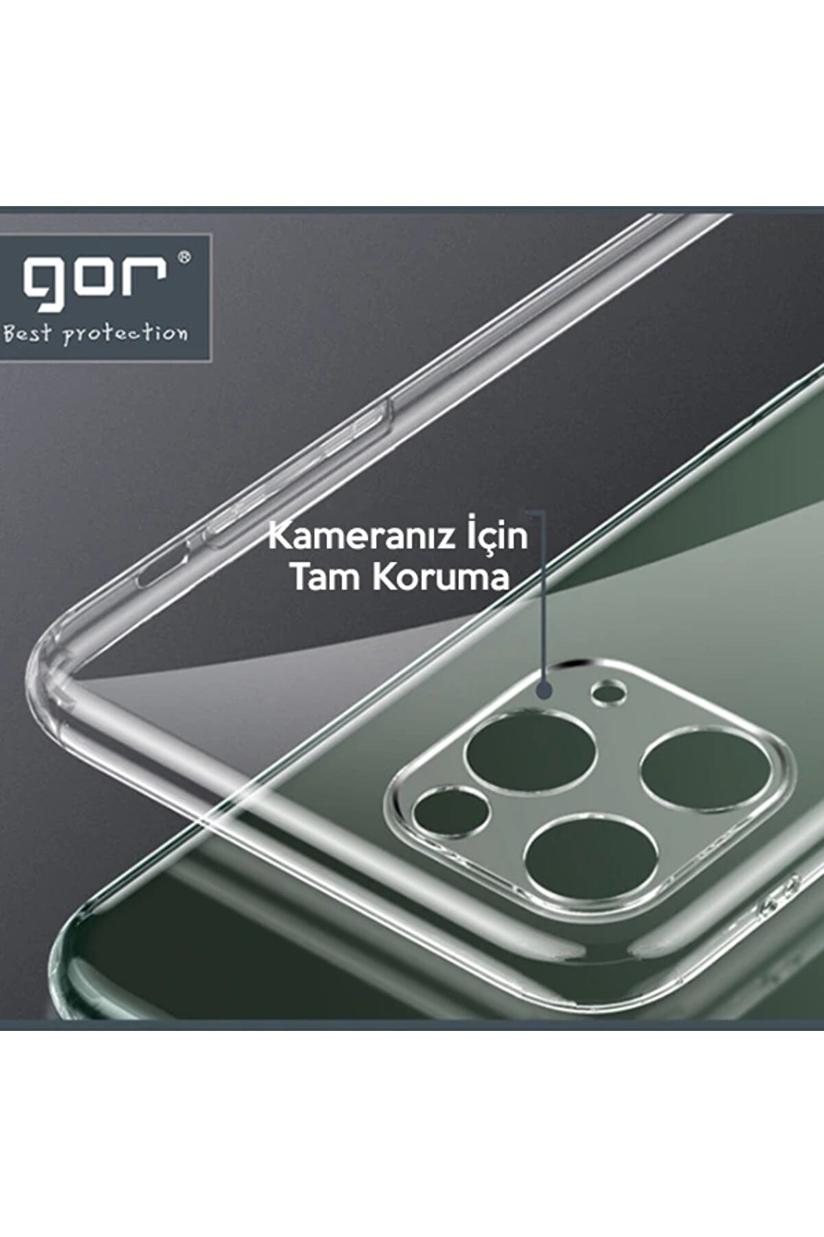 Gor İphone 11 Pro Max 6.5 İnch Kamera Korumalı Şeffaf Si̇li̇kon Kılıf-(5775) - Gms9276-4323