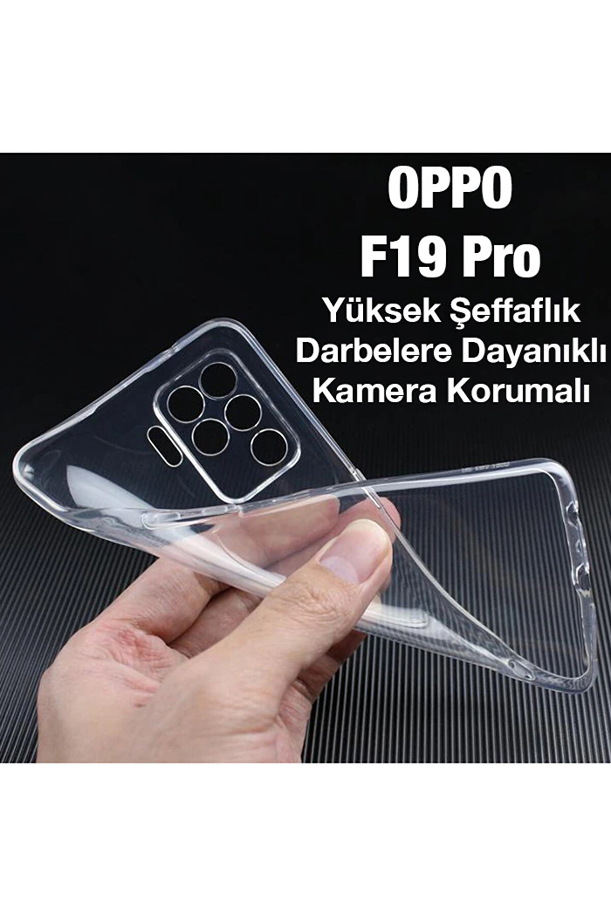 Ally Oppo F19 Pro Kılıf Kamera Korumalı Ultra İnce Şeffaf Si̇li̇kon Kılıf-( - Dropx5250-7539