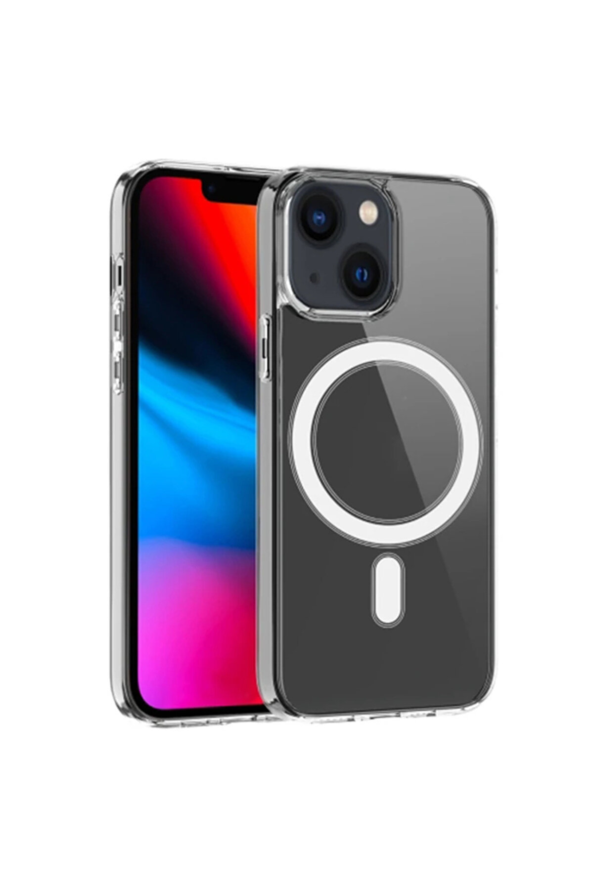 mrpurple ALLY iPhone 14 6.1inç Magsafe Uyumlu Manyetik Sert Silikon Kılıf-(5775)