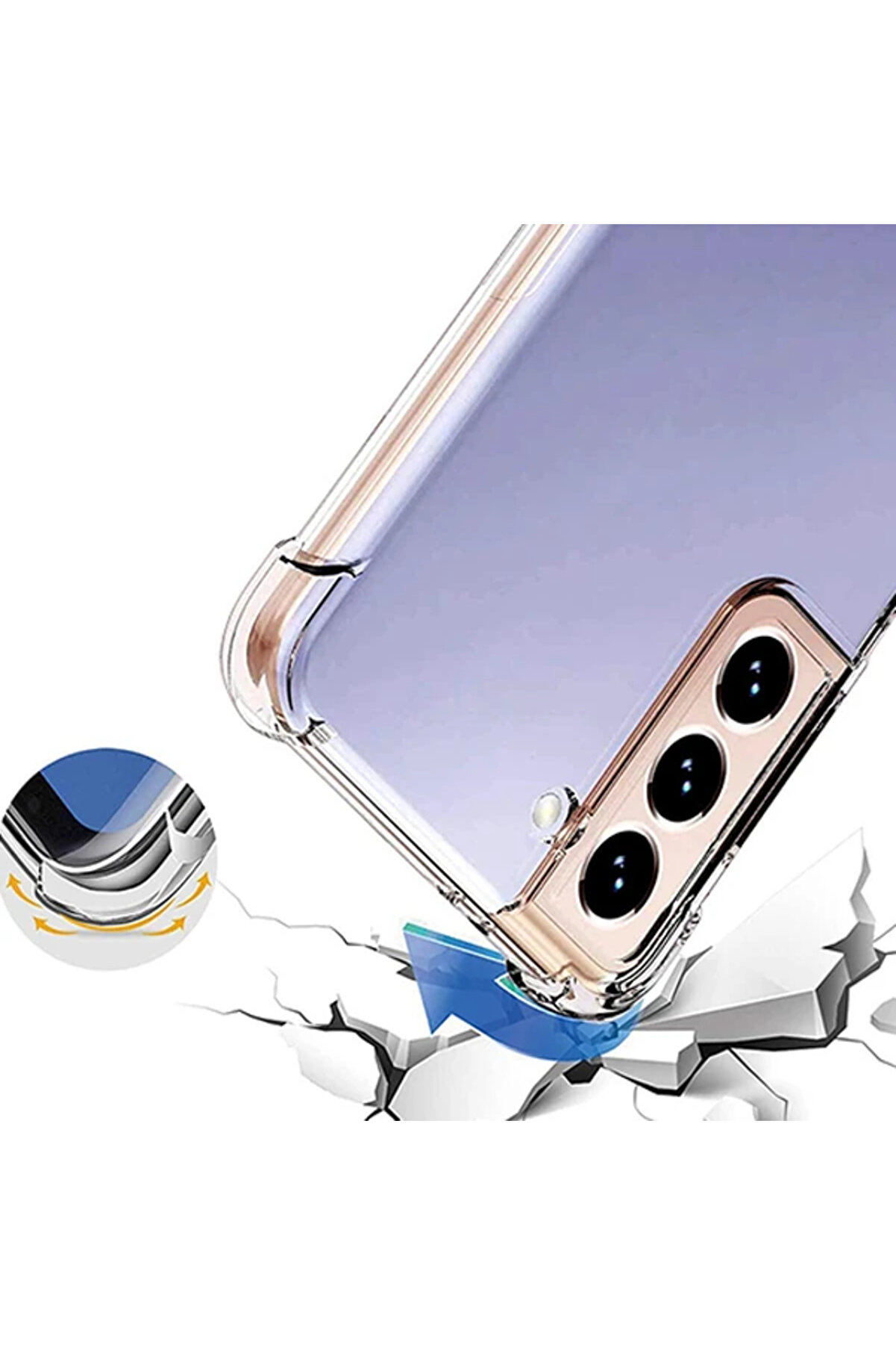 Sm Galaxy S21 - S30 Uyumlu Anti̇-Drop Shockproof Darbe Emi̇ci̇ Si̇li̇kon Kılıf-(1903) - Dropx8683-7702