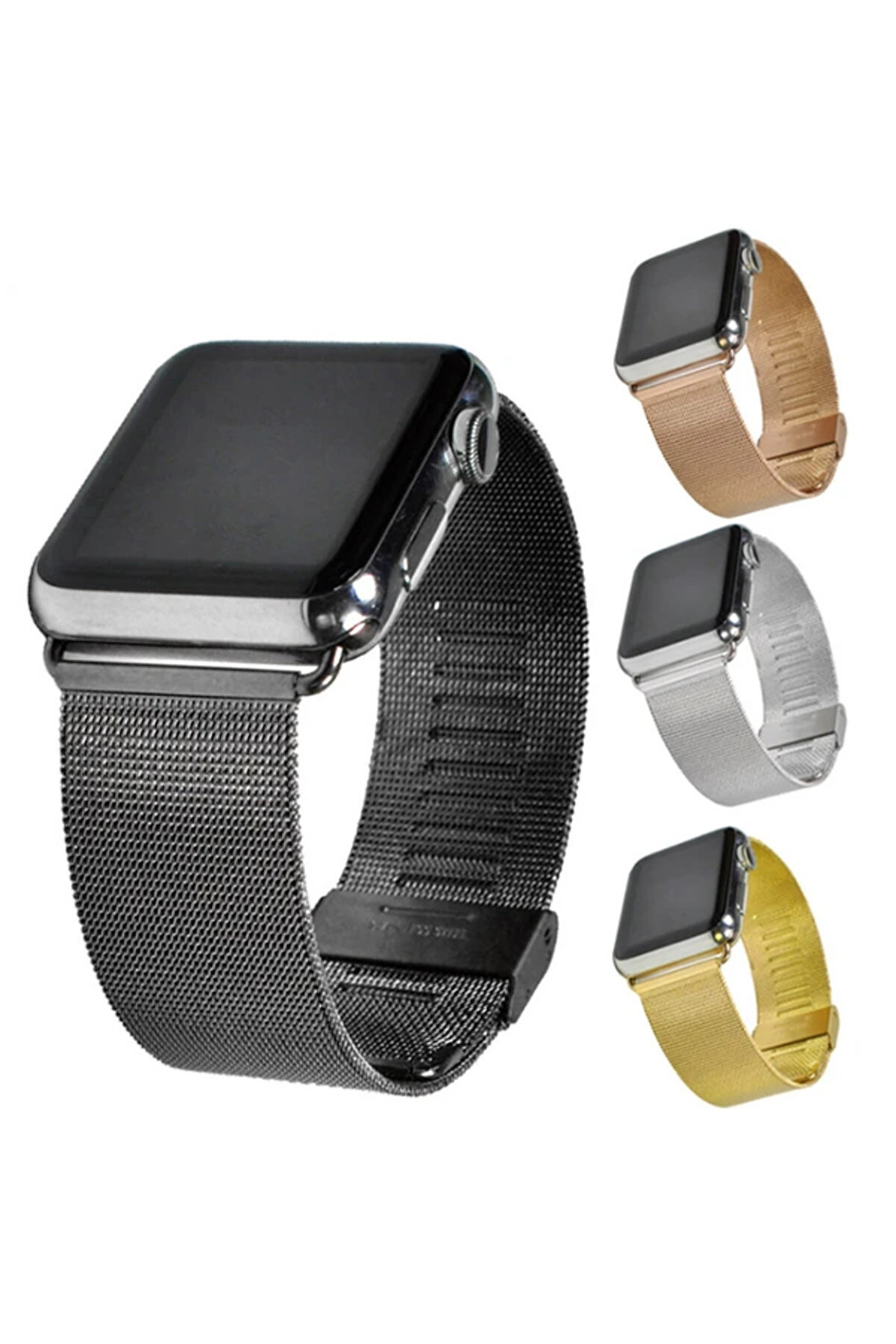CepteToptan Ally Apple Watch 7-8 41mm 6-5-4 40mm Kayış Kordon Milano Metal Klasik Kopça 3 - DROPX8432-8196