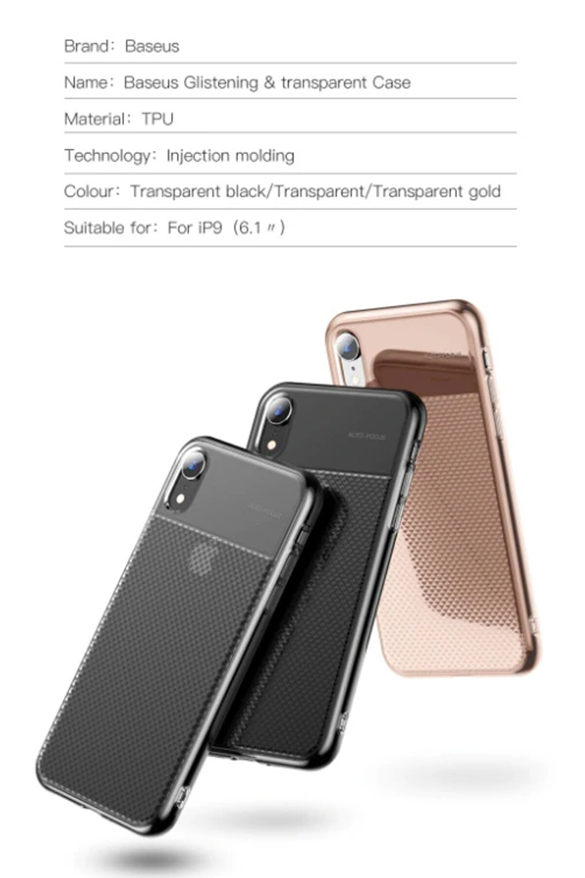 İphone Xr 6.1 Gli̇stenıng Şeffaf L&uuml;x Si̇li̇kon Kılıf-(5775) - Gms2684-8445