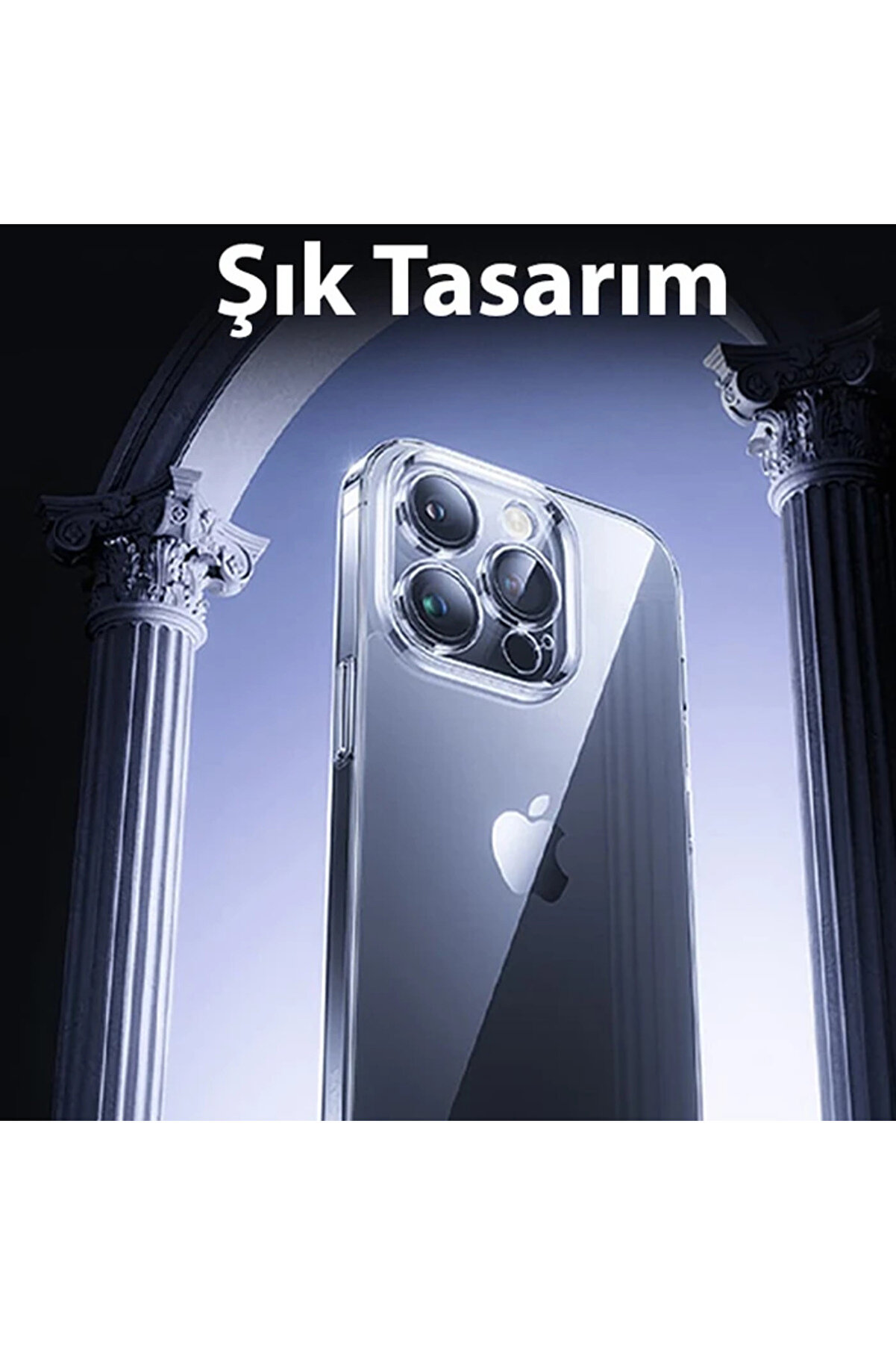 İphone 15 Schott Seri̇si̇ Şeffaf Si̇li̇kon Kılıf + Tempered Ekran Koruyucu Set-(5775) - Gms6773-7726