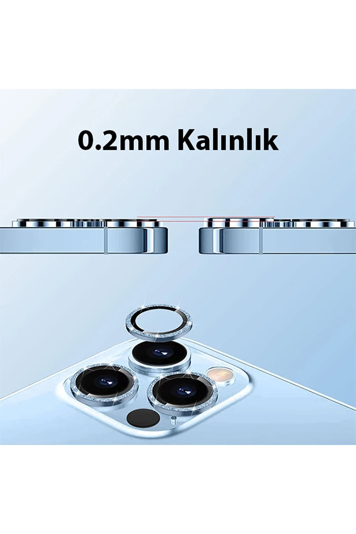 Ally İphone 14 Pro-14 Pro Max Di̇amond Taş İşlemeli̇ Alümi̇nyum Alaşımlı Kamera - Gms4843-9883