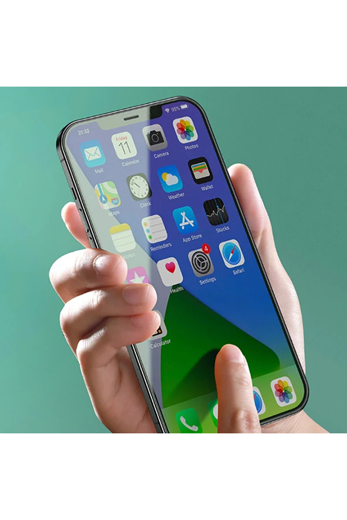 İphone 12 Pro Max 6.7 0.30Mm Full Tempered Cam Ekran Koruyucu 2Set Anti̇-Blueli̇ght-( - Myg8073-6345