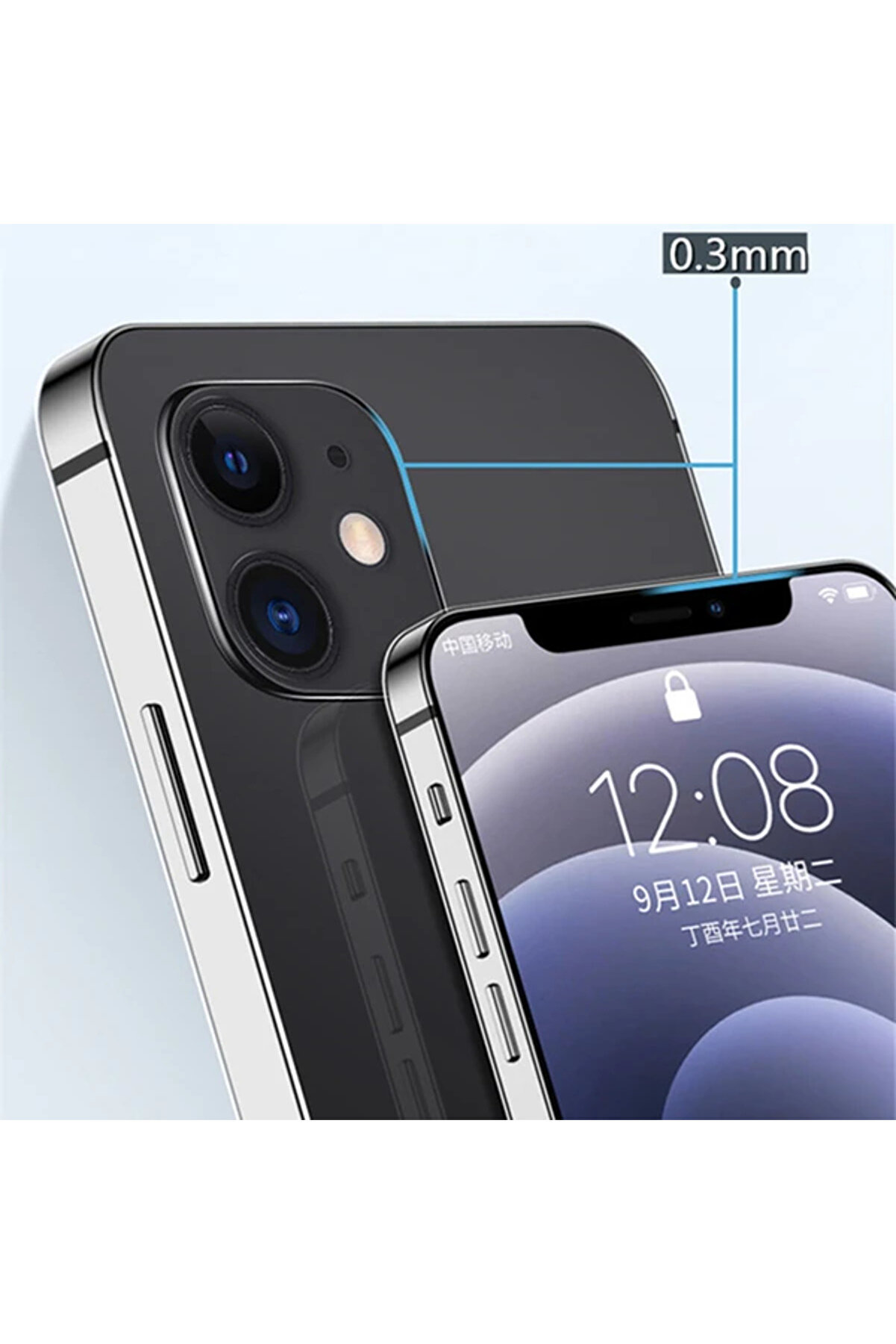 Gor İphone 12 Mi̇ni̇ 5.4 İnch Kılıf Kamera Korumalı Şeffaf Si̇li̇kon Kılıf-(1 - Dropx2638-6501