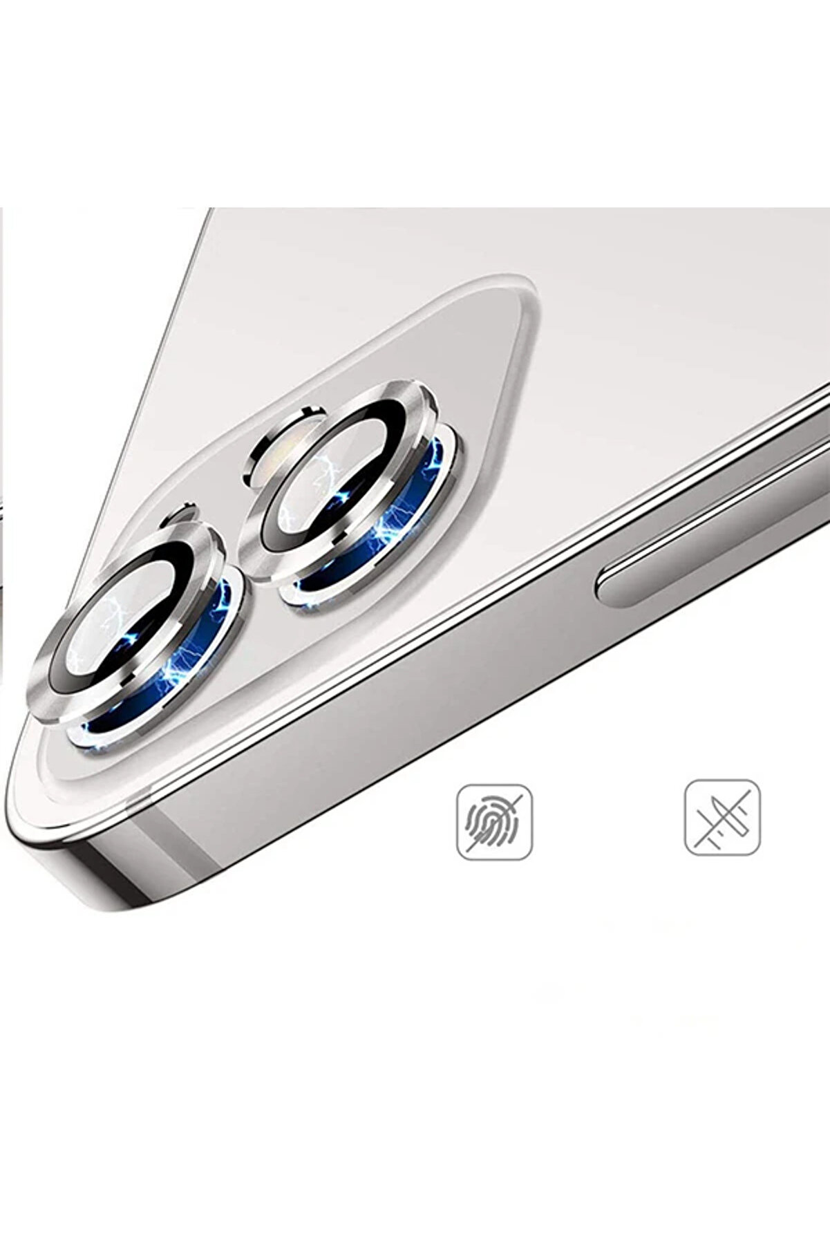 Ally İphone 12 - 12 Mi̇ni̇ 3D Metal Çerçeveli̇ Kamera Lens Koruyucu-(1903) - Dropx6662-9435