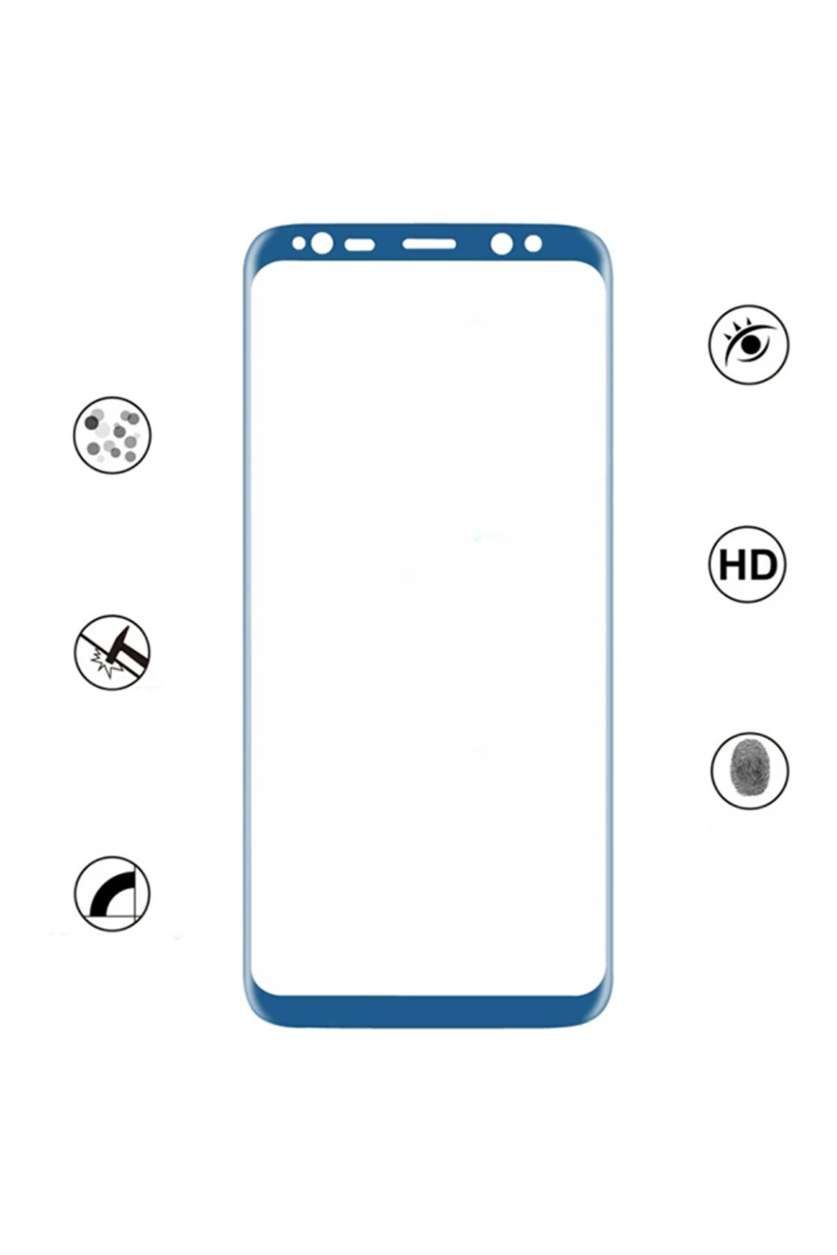Ally Samsung Galaxy S8 İ&ccedil;i̇n Kavi̇sli̇ Full &Ouml;n Arka Cam Koruyucu-(5775) - Gms3021-2226