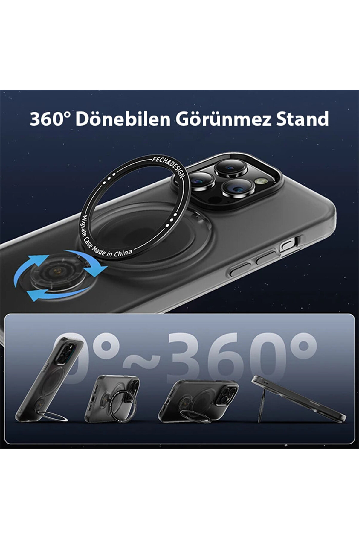 Ally İphone 15 Plus İçi̇n Magsafe Uyumlu Standlı Manyeti̇k Si̇li̇kon Kılıf-(5775) - Tygo8162-4605