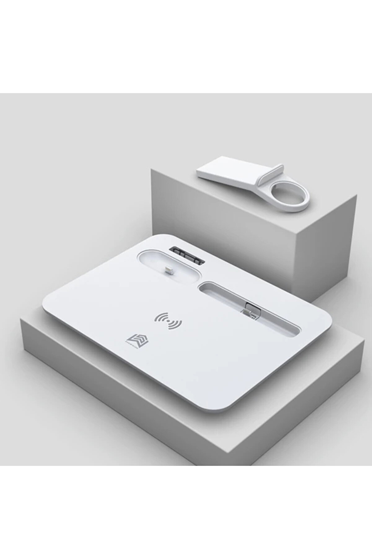 Ally 4 İn1 15W Kablosuz Hızlı Şarj Standı İphone+İwatch+ Pro Wi̇reless-(190 - Dropx7876-7906