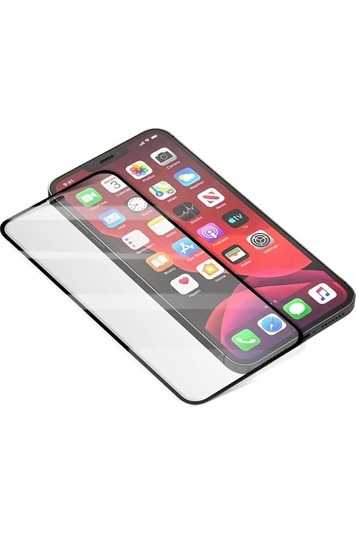 Best İphone 12 Pro Max Uyumlu 6.7 9H 3D Tempered Full Cam Ekran Koruyucu-(1903) - Neo4260-1316