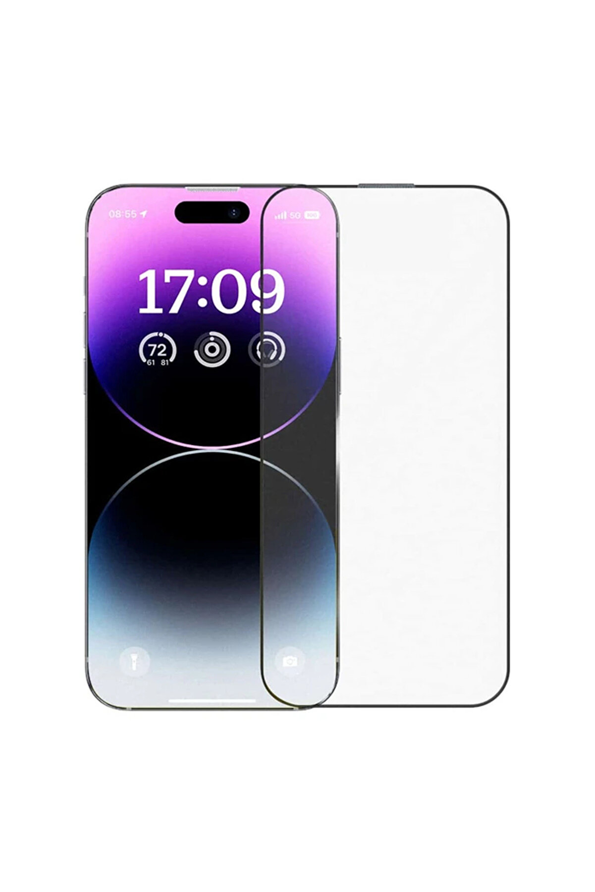 gizmurstore Crystalline iPhone 14 Pro için Parlama Önleyici Tempered Cam Ekran Koruyucu-(5775) - GMS5079-2504