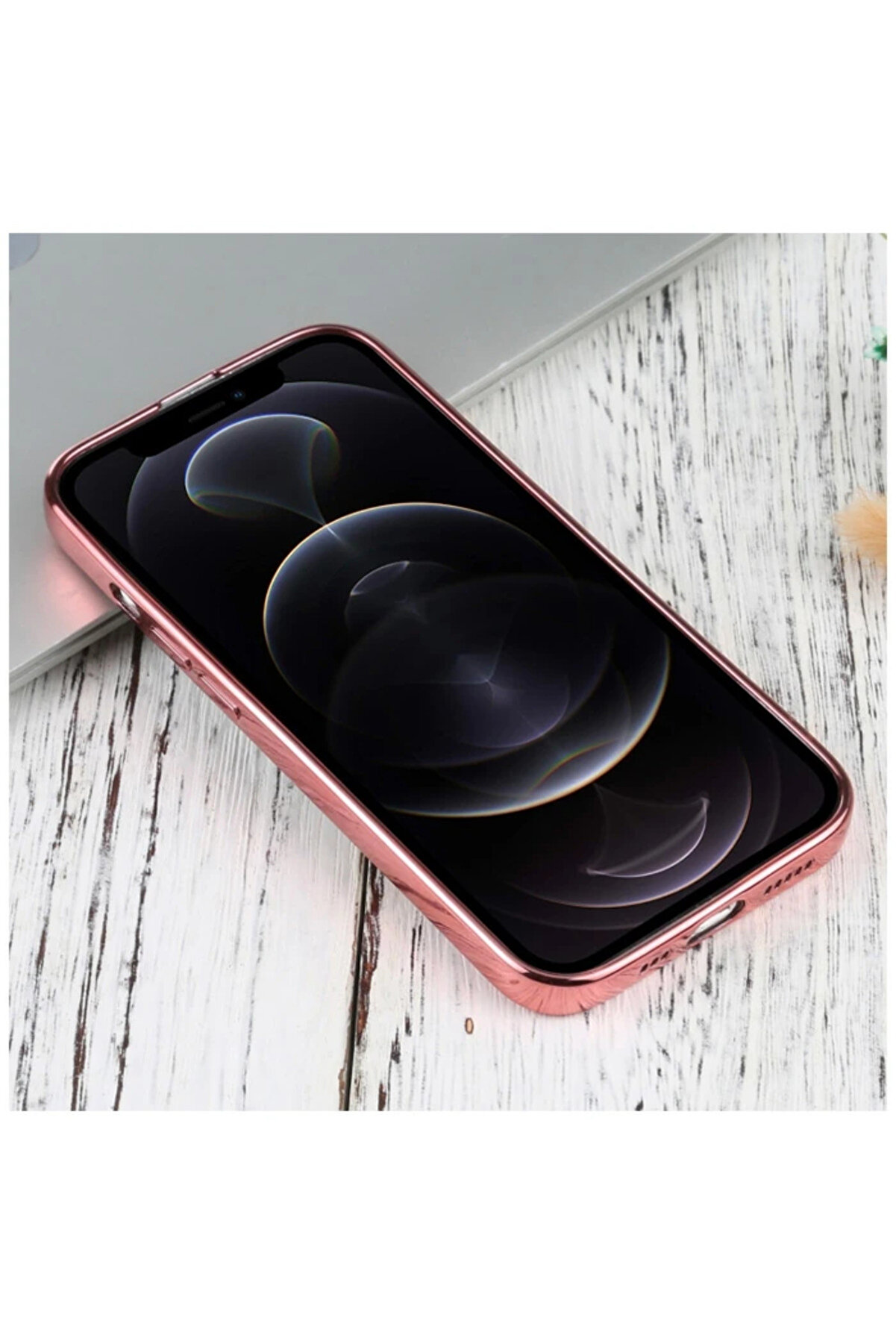 İphone 13 Pro 6.1İnç Lazer Kaplama Renkli̇ Kenar Şeffaf Kılıf-(5775) - Gms4106-2879