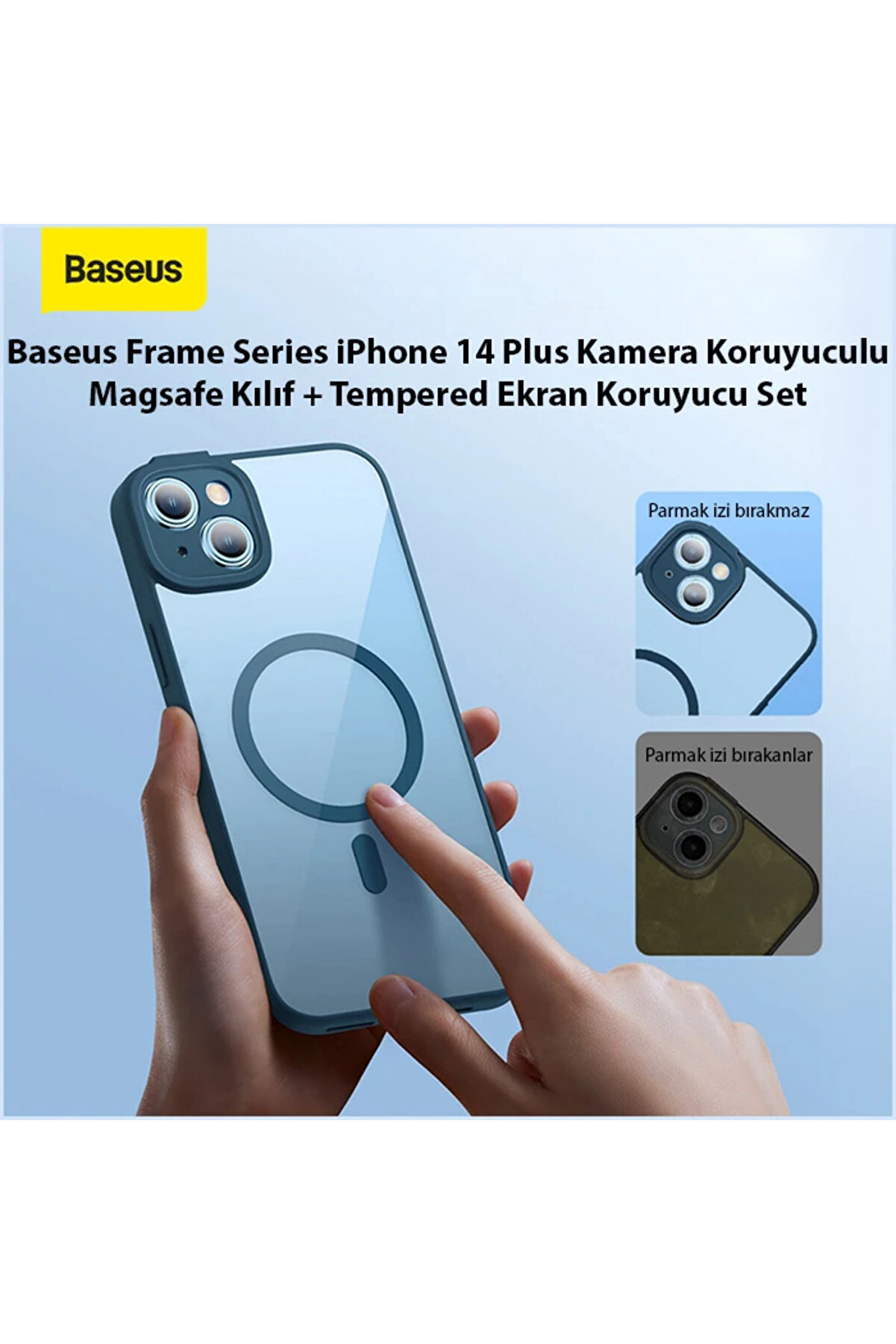 Frame Seri̇es İphone 14 Plus 6.7 Kamera Koruyuculu Magsafe Kılıf + Tempered Ekran K - Gms2216-9108