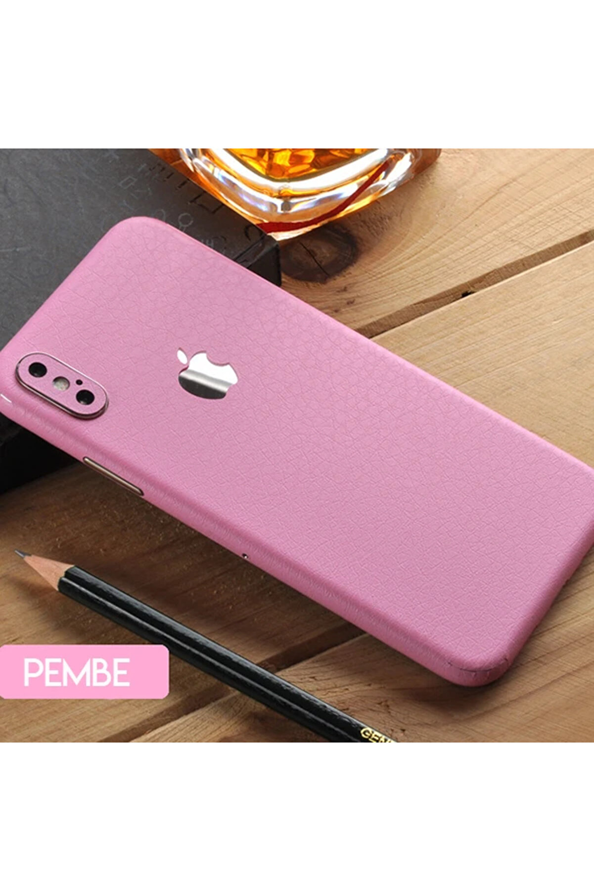 CepteToptan İphone Xs Max 6.5 Deri Dokulu Arka Yan Kaplama Sticker-(1903) - DROPX1212-3456