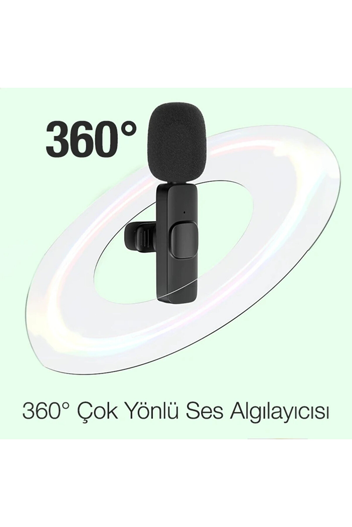 Ally K8 Li̇ghtni̇ng İphone Tak Konuş Wi̇reless Kablosuz Mi̇ni̇ Yaka Mi̇krofonu Canlı Yay - Gms9213-9174