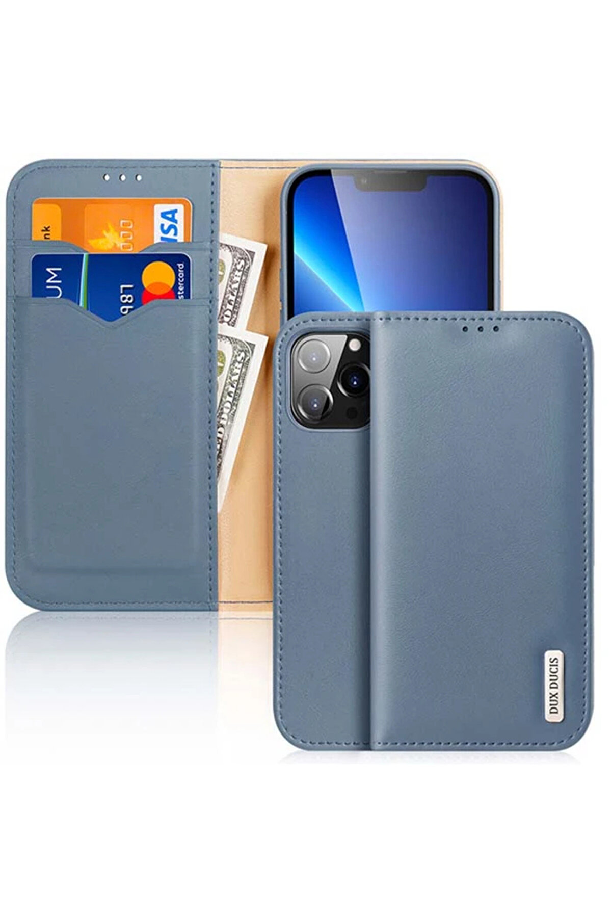 Dux Duci̇s İphone 13 Pro Kılıf Mıknatıslı Cüzdanlı Deri̇ Kılıf Hi̇vo Seri̇e - Dropx1811-6408