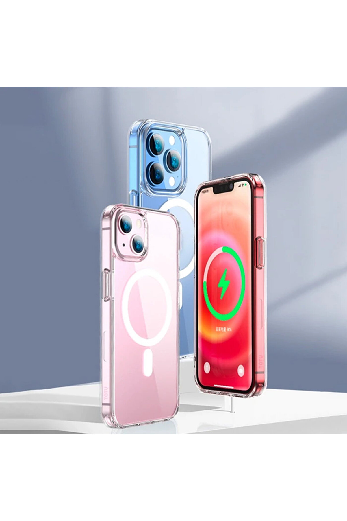 Ally İphone 13 Pro Max Magsafe Uyumlu Manyeti̇k Kılıf Si̇li̇kon Kılıf-(5775) - Gms6630-9560