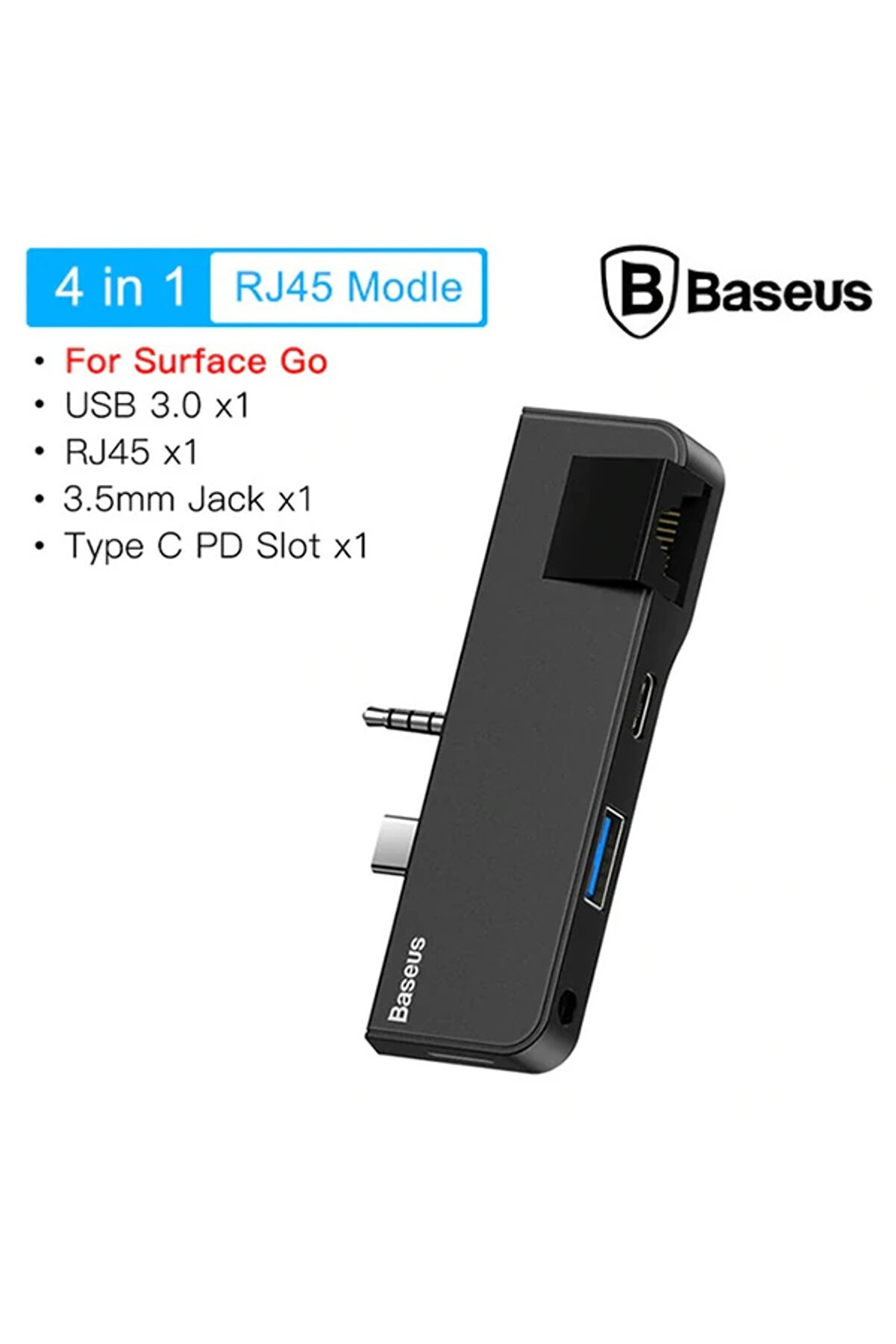 OEM Multifunctional HUB Surface Go(Type-C+Audio to RJ45+USB3.0+Type-C(data)+Audio)-(5775 - CHTBIL7555-2