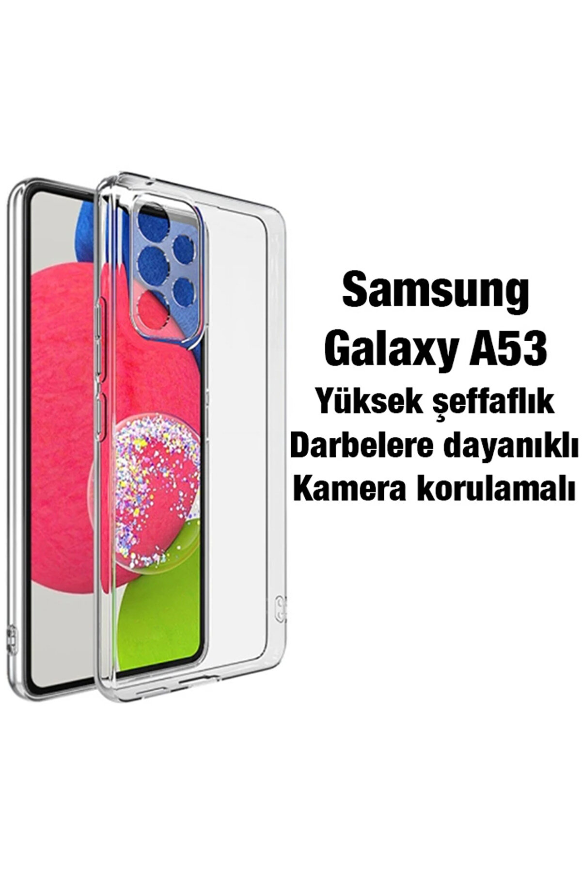 Ally Sm Galaxy A53 5G Kılıf Kamera Korumalı Ultra İnce Şeffaf Si̇li̇kon Kıl - Dropx4489-8690