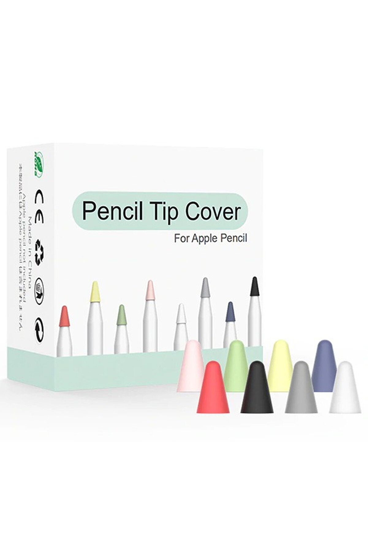 CepteToptan Ally Apple Pencil İçin 8 Karışık Renk Sessiz Silikon Uç-(1903) - DROPX1896-3760