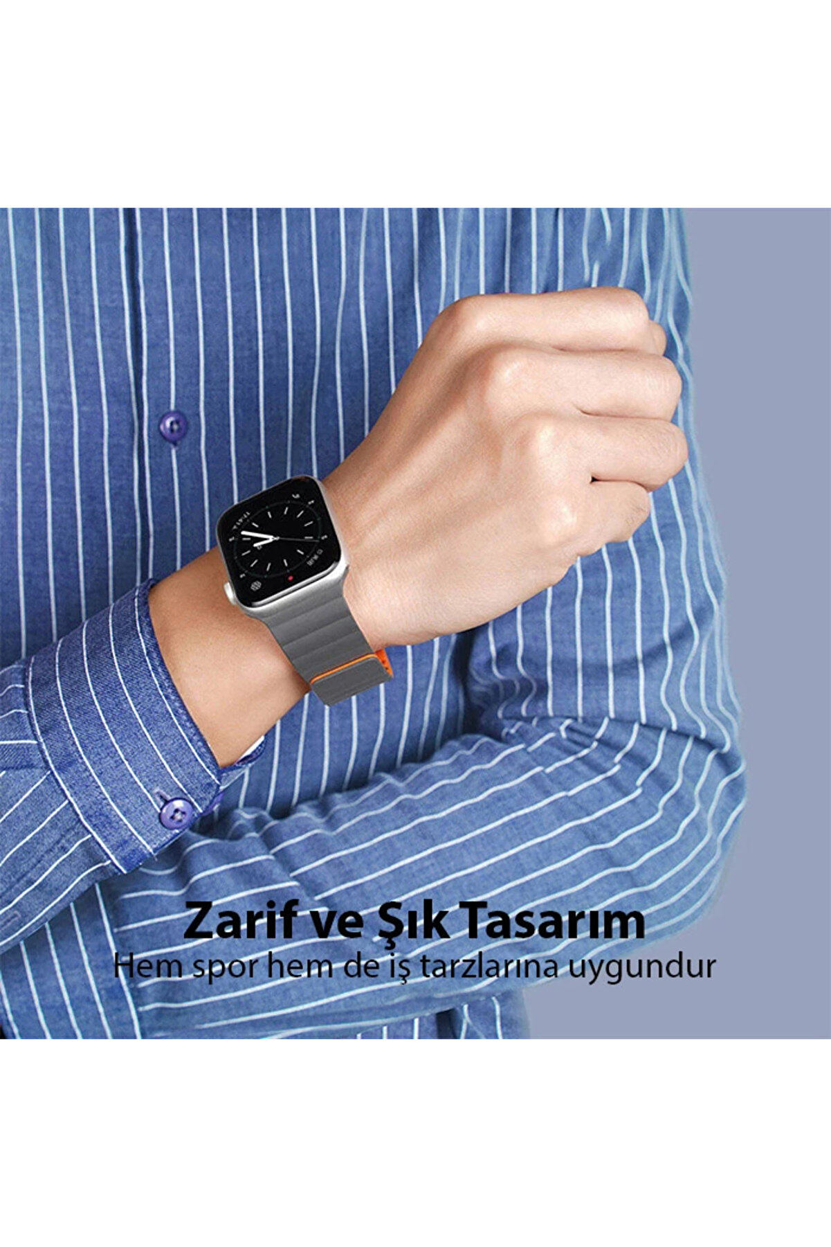 Dux Ducıs Apple Watch 42/44/45Mm İçi̇n Manyeti̇k Zi̇nci̇r Versi̇yon Pu Deri̇ Kayış - Dropx2500-9294