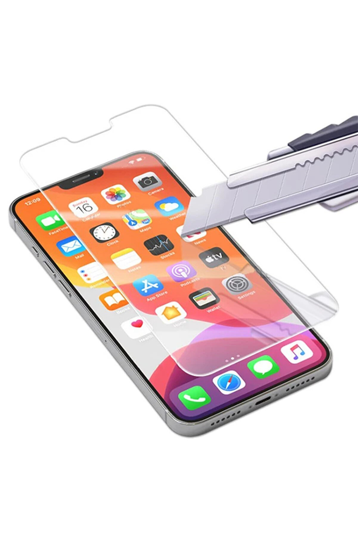 Ally İphone 12 Pro Max 6.7 Matte Hd Tempered Cam Ekran Koruyucu-(5775) - Gms6995-7140