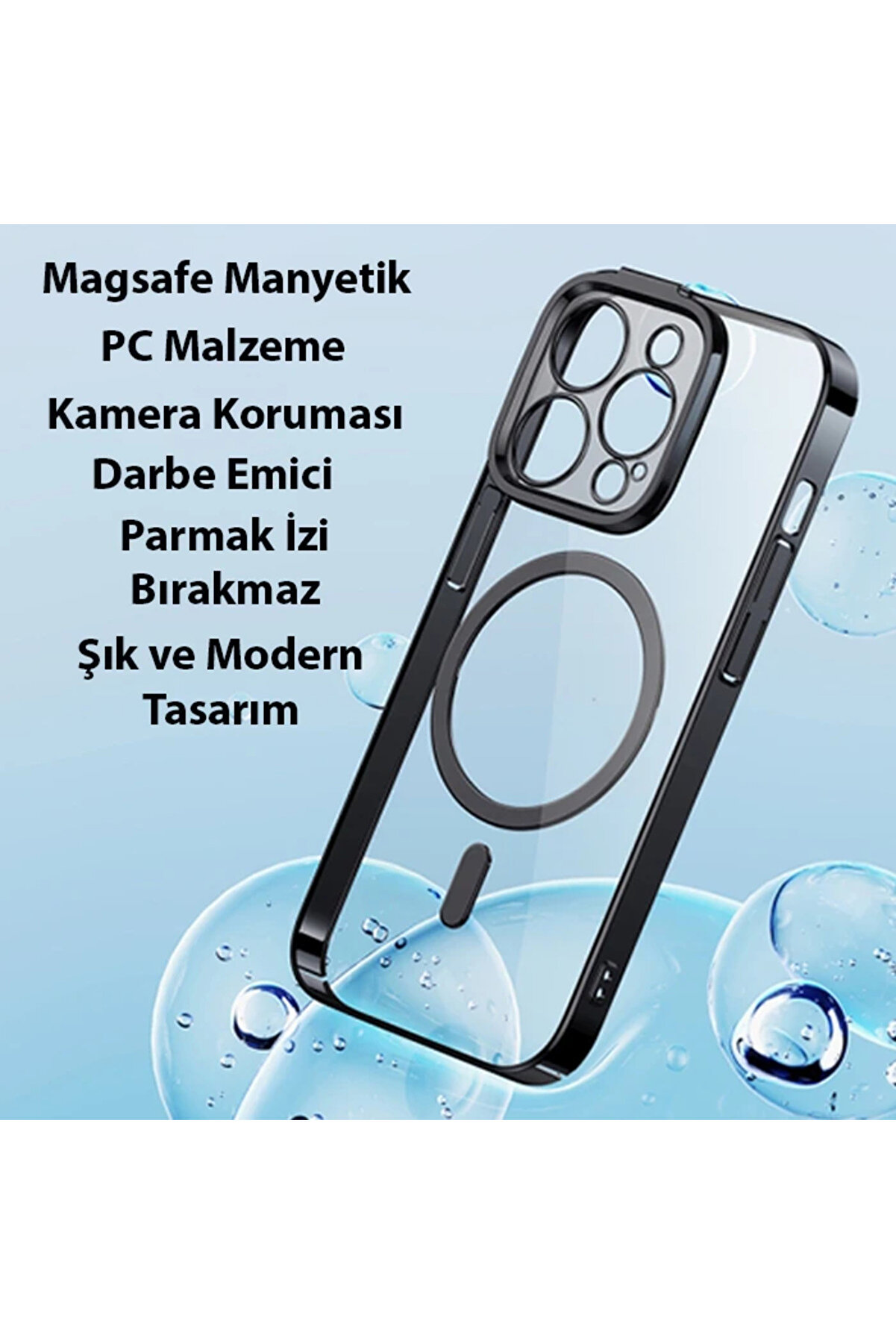 Gli̇tter İphone 14 Pro Max 6.7 Magsafe Si̇li̇kon Kılıf + Tempered Ekran Koruyucu - Dropx4431-8483