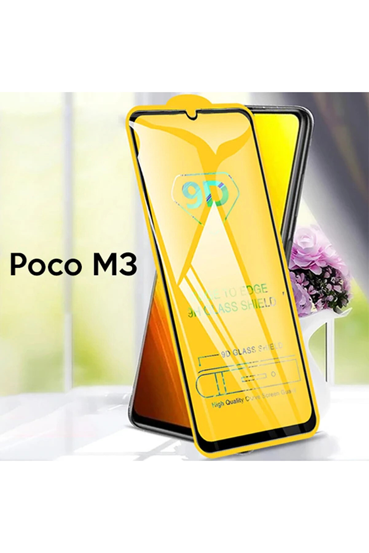 Ally Xi̇aomi̇ Poco M3 9D Full Glue Tempered Cam Ekran Koruyucu-(1903) - Dropx9607-4312