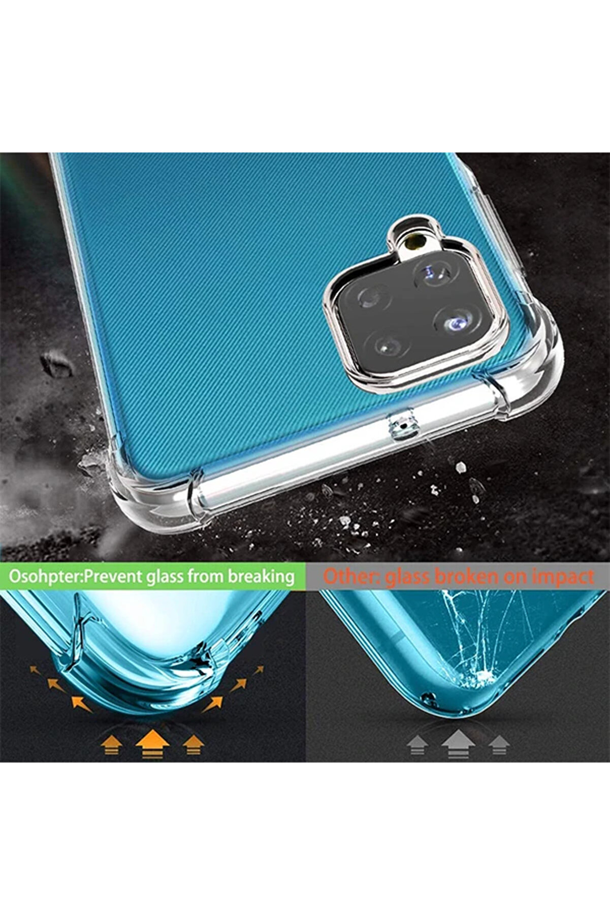 Sm Galaxy A12 - M12 Anti̇-Drop Shockproof Darbe Emi̇ci̇ Si̇li̇kon Kılıf-(1903) - Dropx2646-8837