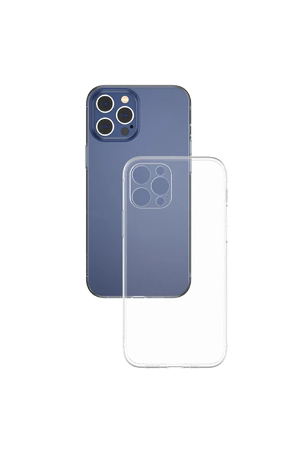 Si̇mple Case İphone 12 Pro Max 6.7 İnce Şeffaf Si̇li̇kon Kılıf-(1903) - Dropx1015-4198