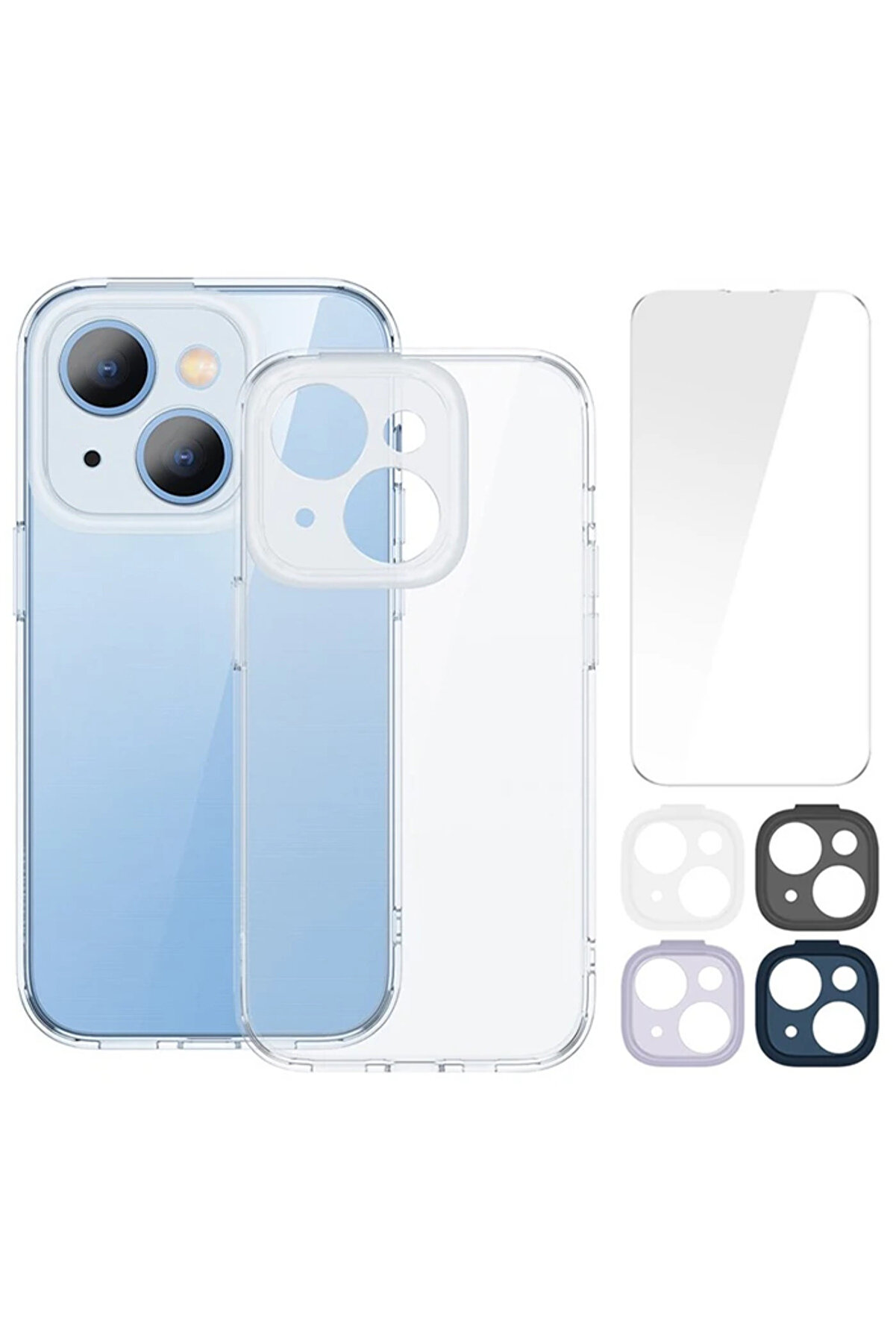 CepteToptan Illusion Series iPhone 14 Plus 6.7 Silikon Kılıf + Tempered Ekran Koruyucu + 4 - DROPX2019-8541