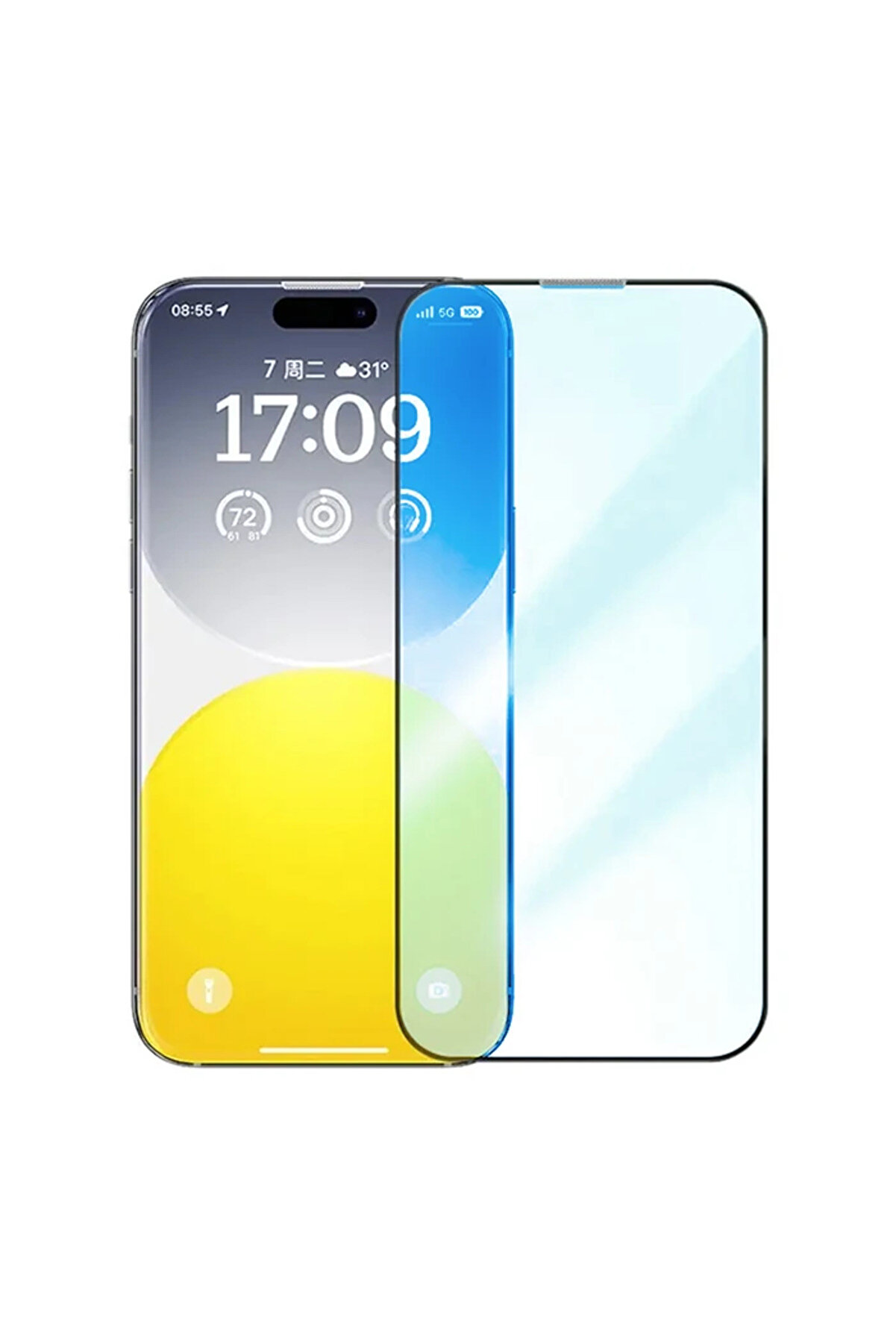 CepteToptan iPhone 15 Full Koruma Anti Mavi Işık Tempered Cam Ekran Koruyucu-(1903) - DROPX7120-7544