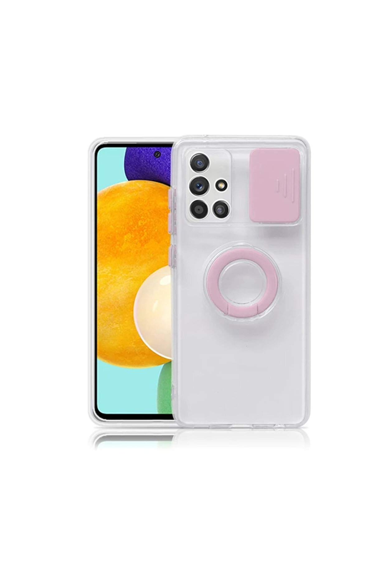 Ally Samsung Galaxy M51 Kılıf Sürgülü Kamera Lens Korumalı Yüzük Standlı Si̇ - Gms7626-4601