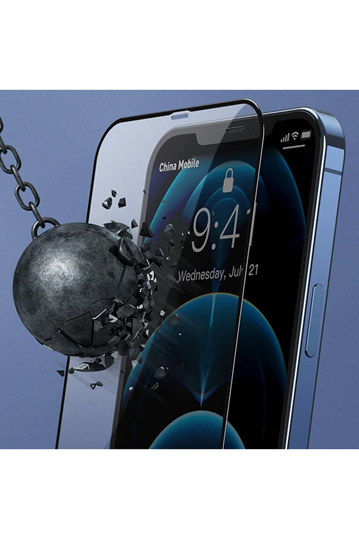 İphone 12 Pro Max 6.7 Ekran Koruyucu 0.3Mm Full Anti̇ Blue Li̇ght Tempered Cam Ek - Dropx2331-9474