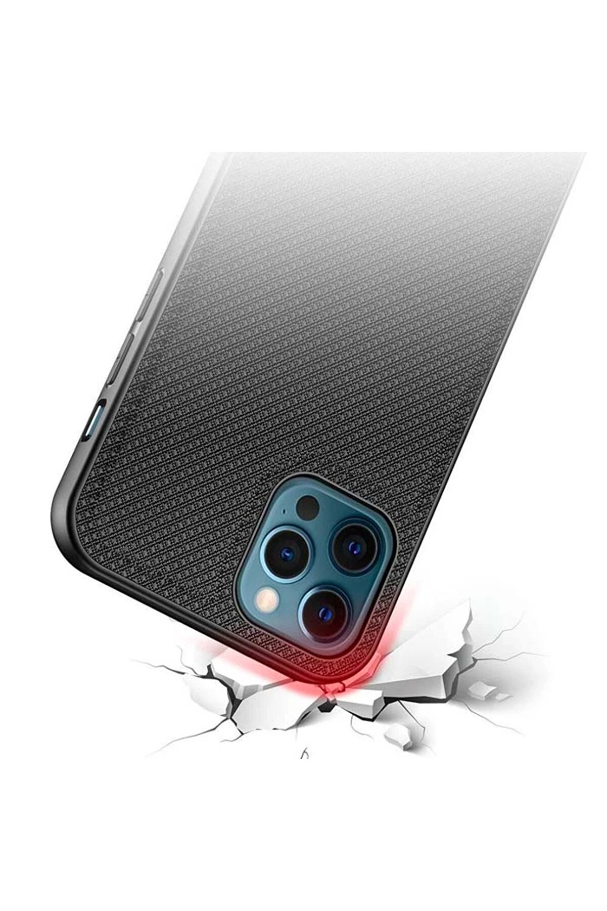 Dux Duci̇s Fi̇no Seri̇si̇ İphone 12 Pro Max Kılıf Premi̇um Dokuma Si̇li̇kon Kılıf-( - Dropx5043-6828