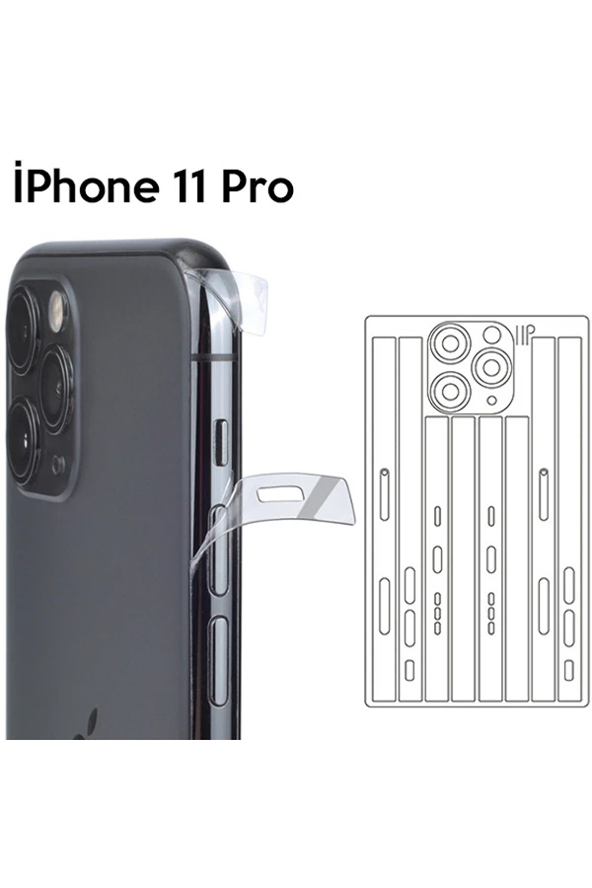 gizmurstore İPhone 11 Pro 5.8 Hidrojel Hayalet Yan Alt Üst Kamera Kaplama Film-(5775) - GMS2943-5622