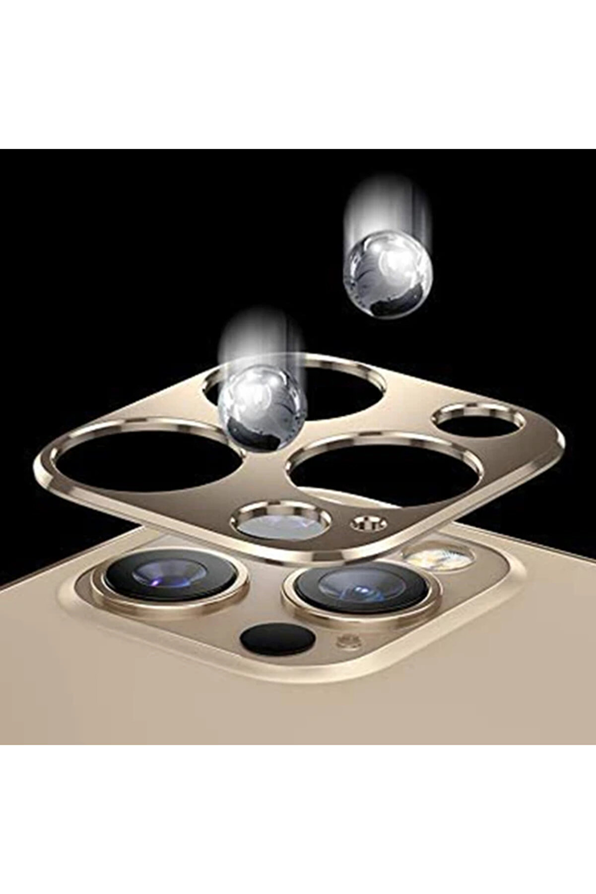 İphone 12 Pro 3D Metal Kamera Koruyucu Metal Lens-(5775) - Gms9985-1068