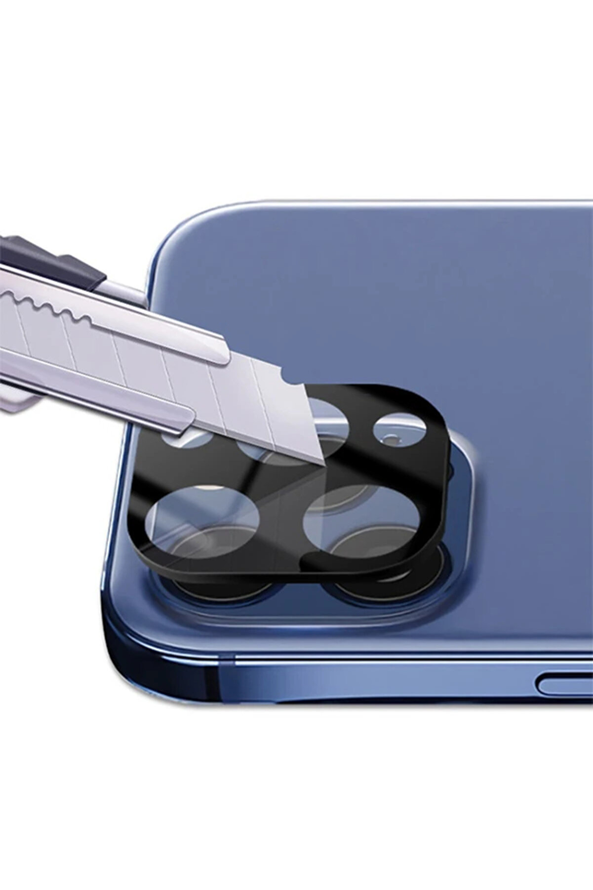 İphone 12 Pro Max 6.7 3D Full Kaplama Tempered Cam Kamera Koruyucu-(5775) - Gms1169-2227