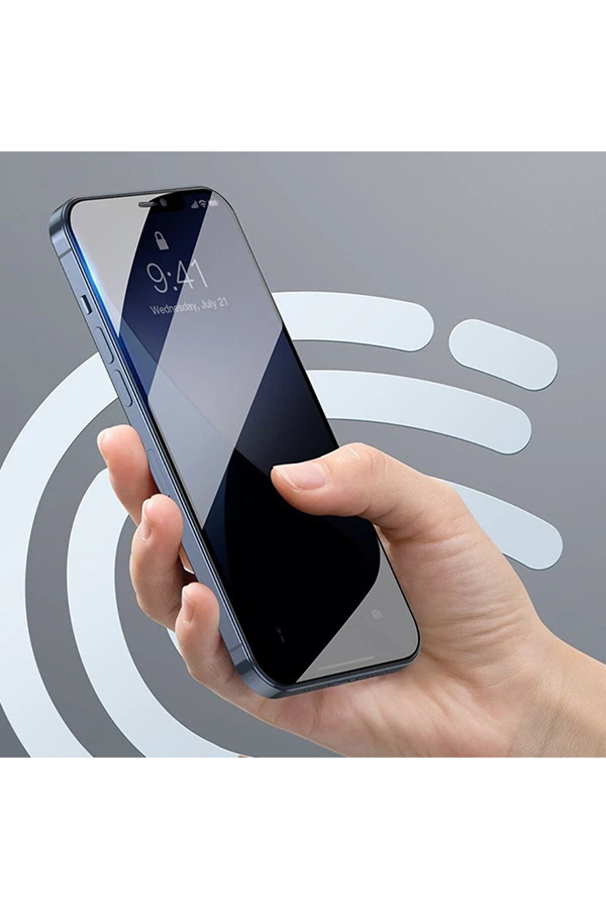 İphone 12/12 Pro 6.1 023Mm Anti̇ Spy Çerçeveli̇ Tempered Cam Ekran Koruyucu 2 A - Dropx9826-9038