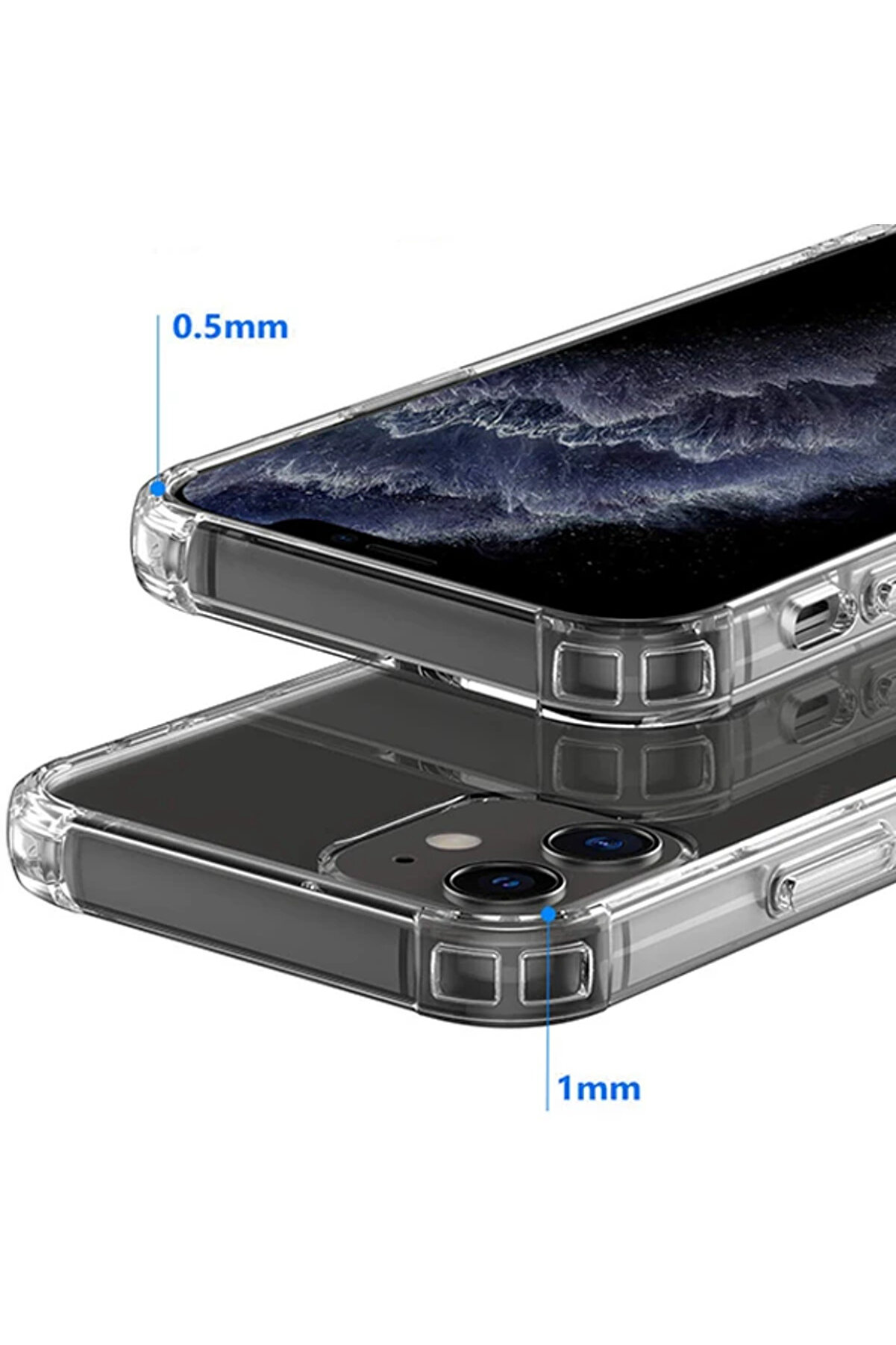 İphone 12-İphone 12 Pro 6.1 Anti̇-Drop Si̇li̇kon Kılıf Shockproof-(5775) - Gms6255-8622