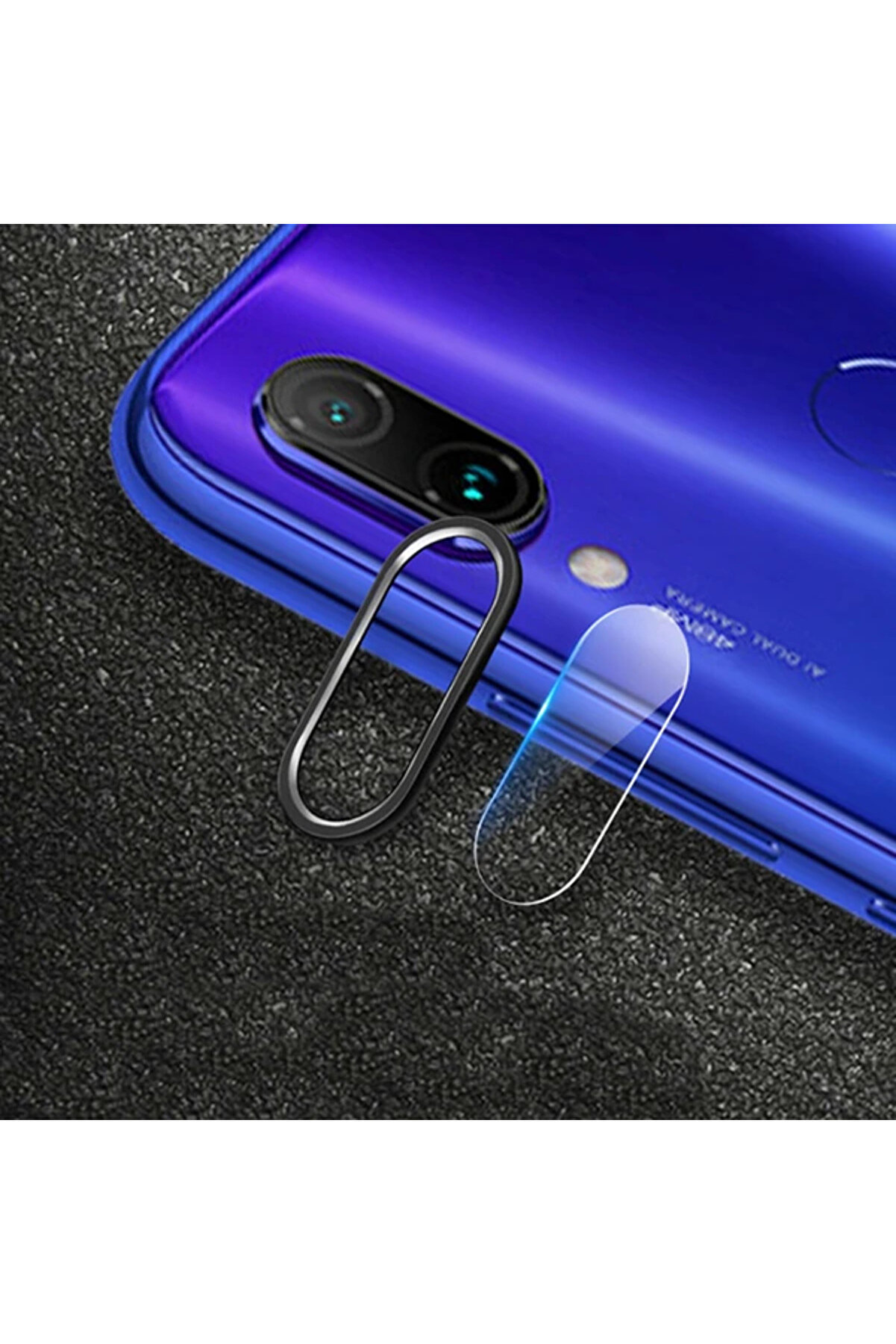 CepteToptan Xiaom Redmi Note 7 Kamera Koruma Metal Lens+ Kırılmaz Cam Set-(1903) - DROPX7200-3718