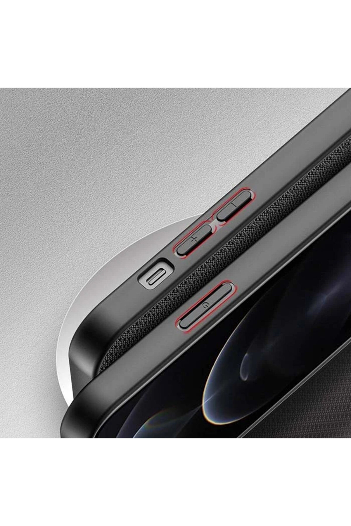 Dux Duci̇s Fi̇no Seri̇si̇ İphone 13 Pro Max Kılıf Premi̇um Dokuma Si̇li̇kon Kılıf-( - Dropx3922-7057