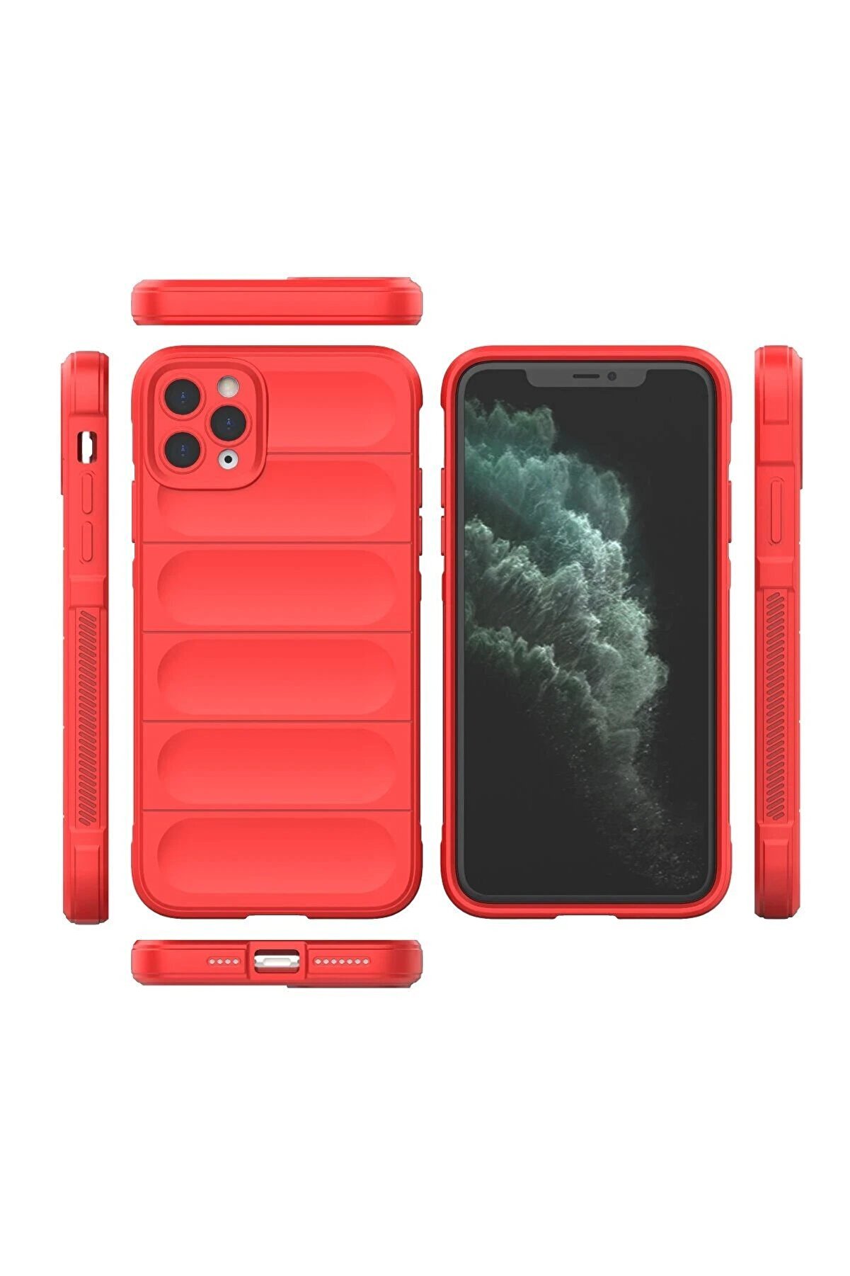 İphone 11 Pro Kılıf Opti̇mum Si̇li̇kon - Kırmızı - Dropx2381-3313