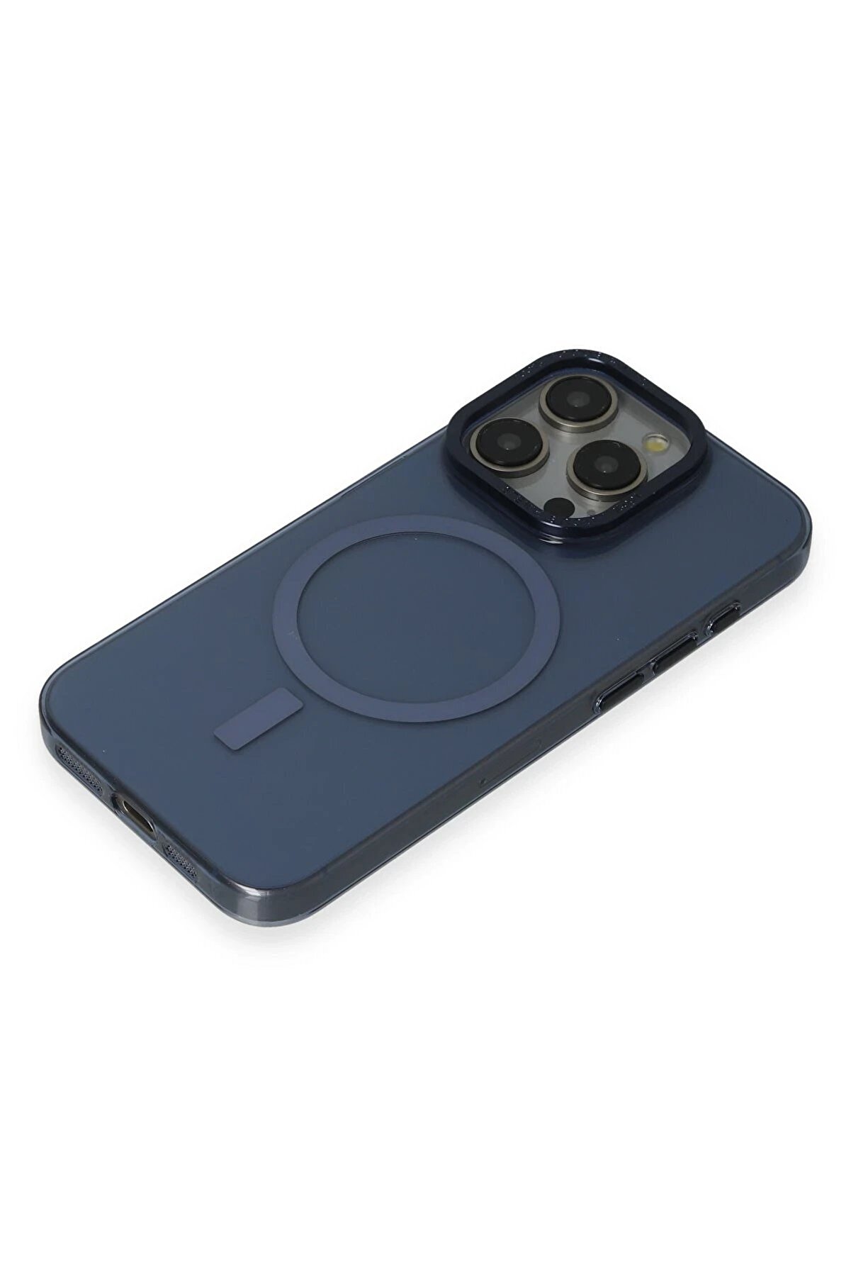 İphone 15 Pro Kılıf Anka Pc Magneti̇csafe Sert Metal Kapak - Laci̇vert - Dropx7758-3449