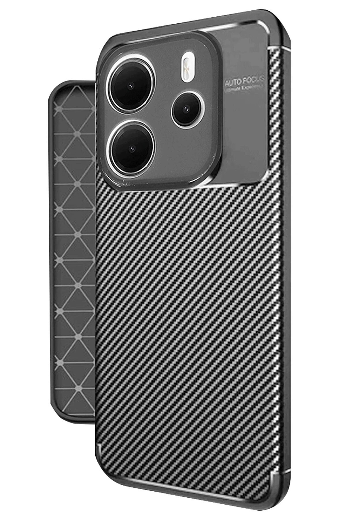 Xi̇aomi̇ Redmi̇ Note 14 4G Kılıf Auto Focus Karbon Kapak - Si̇yah - Dropx9155-3713